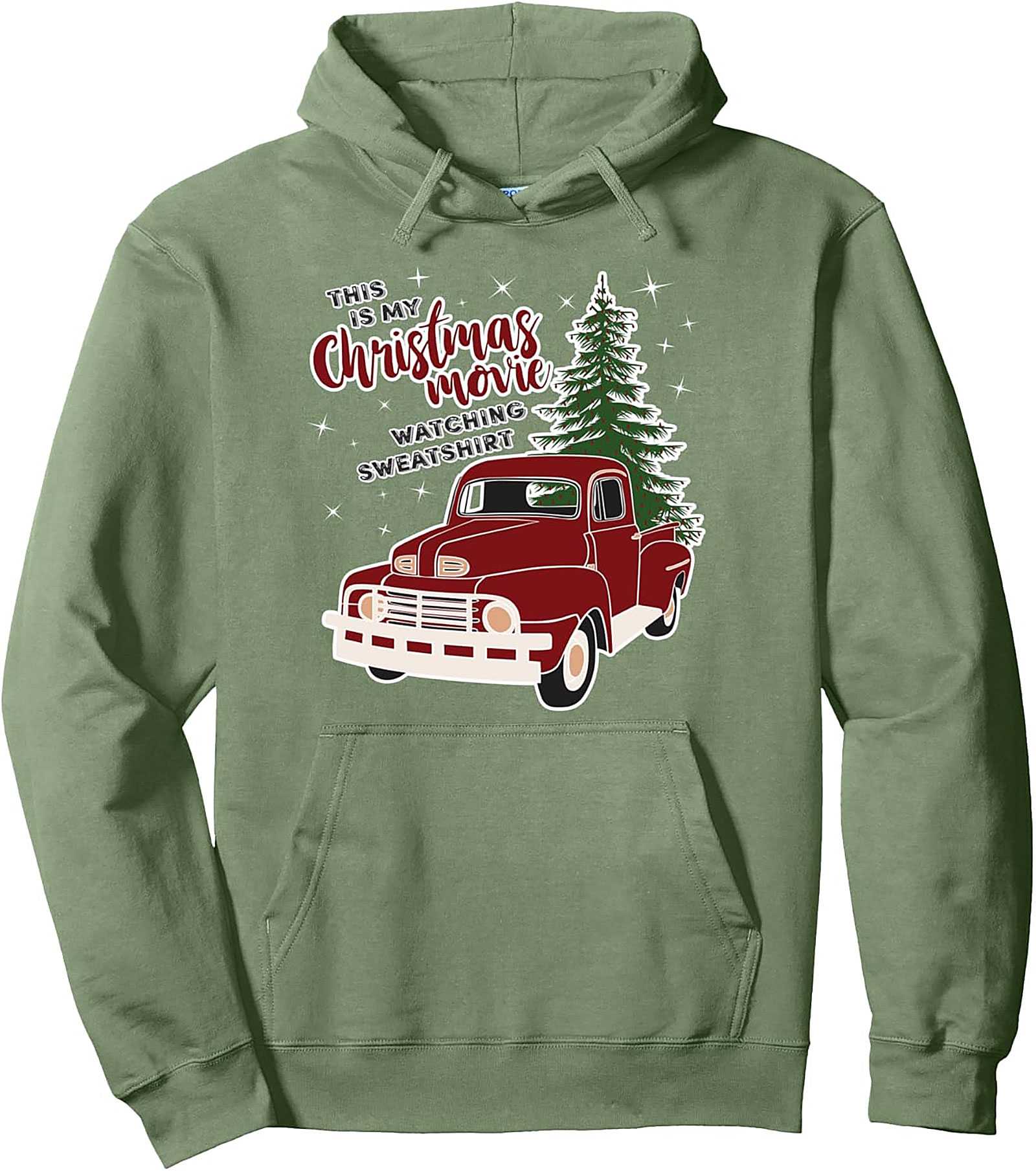 Christmas Movie Watching Hoodie Vintage Truck Pullover