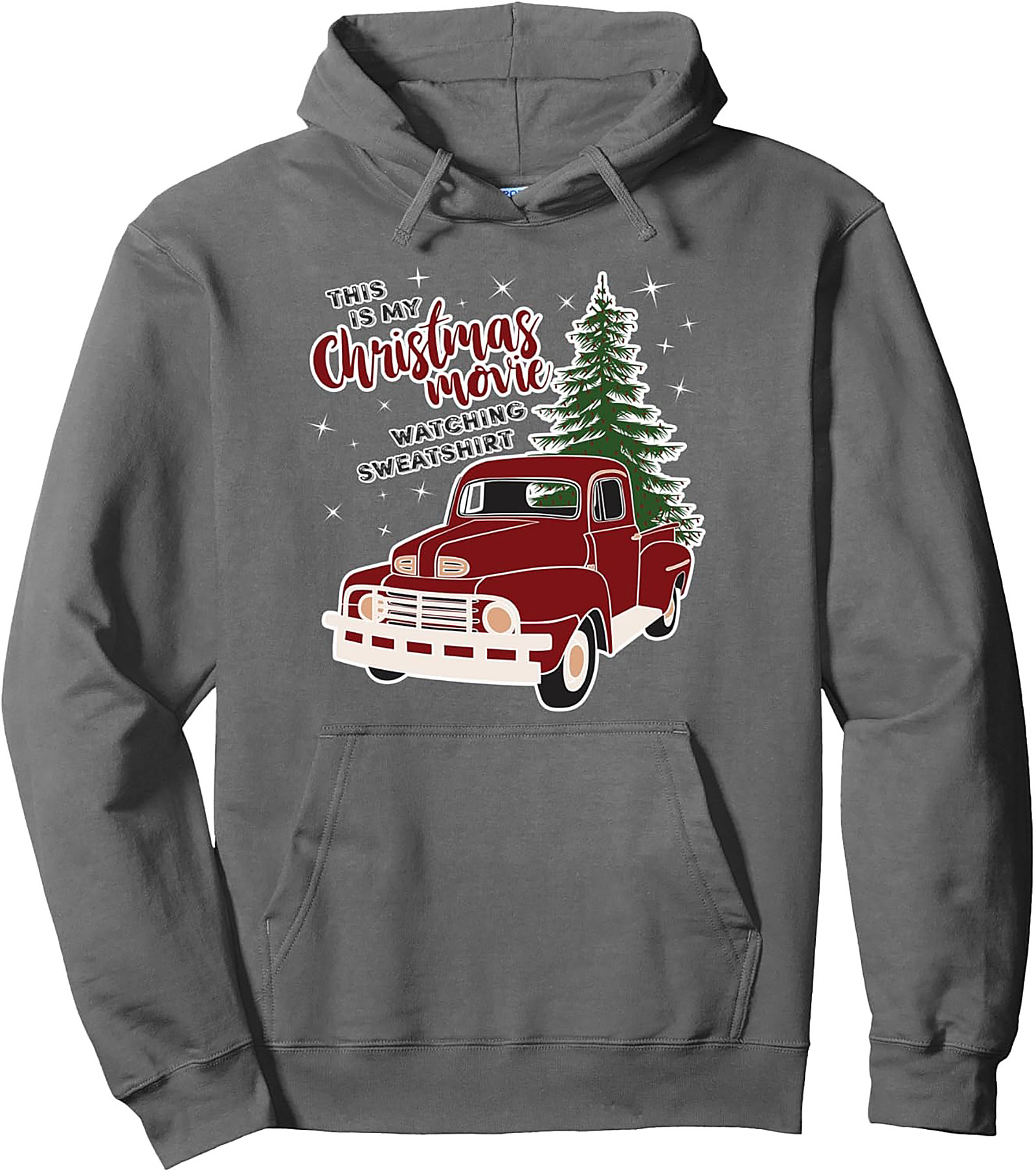 Christmas Movie Watching Hoodie Vintage Truck Pullover