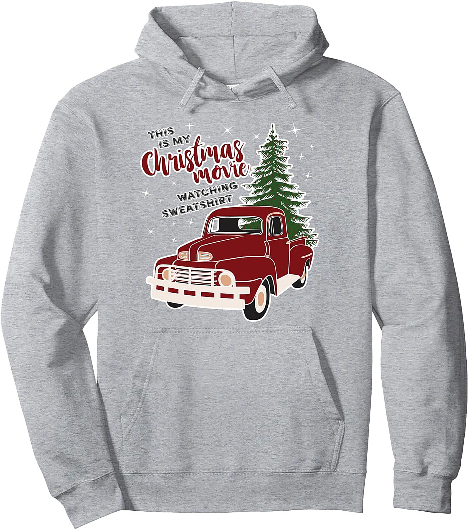 Christmas Movie Watching Hoodie Vintage Truck Pullover