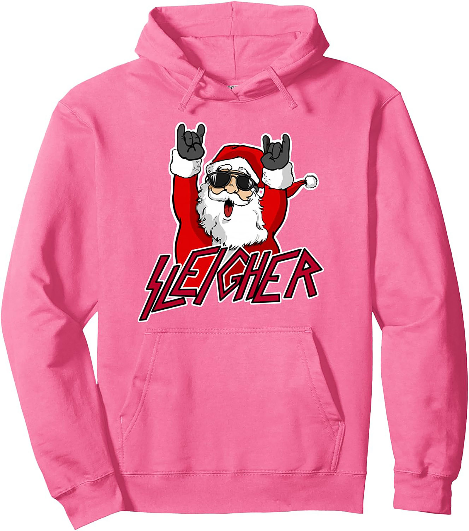 Sleigher Heavy Metal Christmas Pullover Hoodie Rock On Xmas