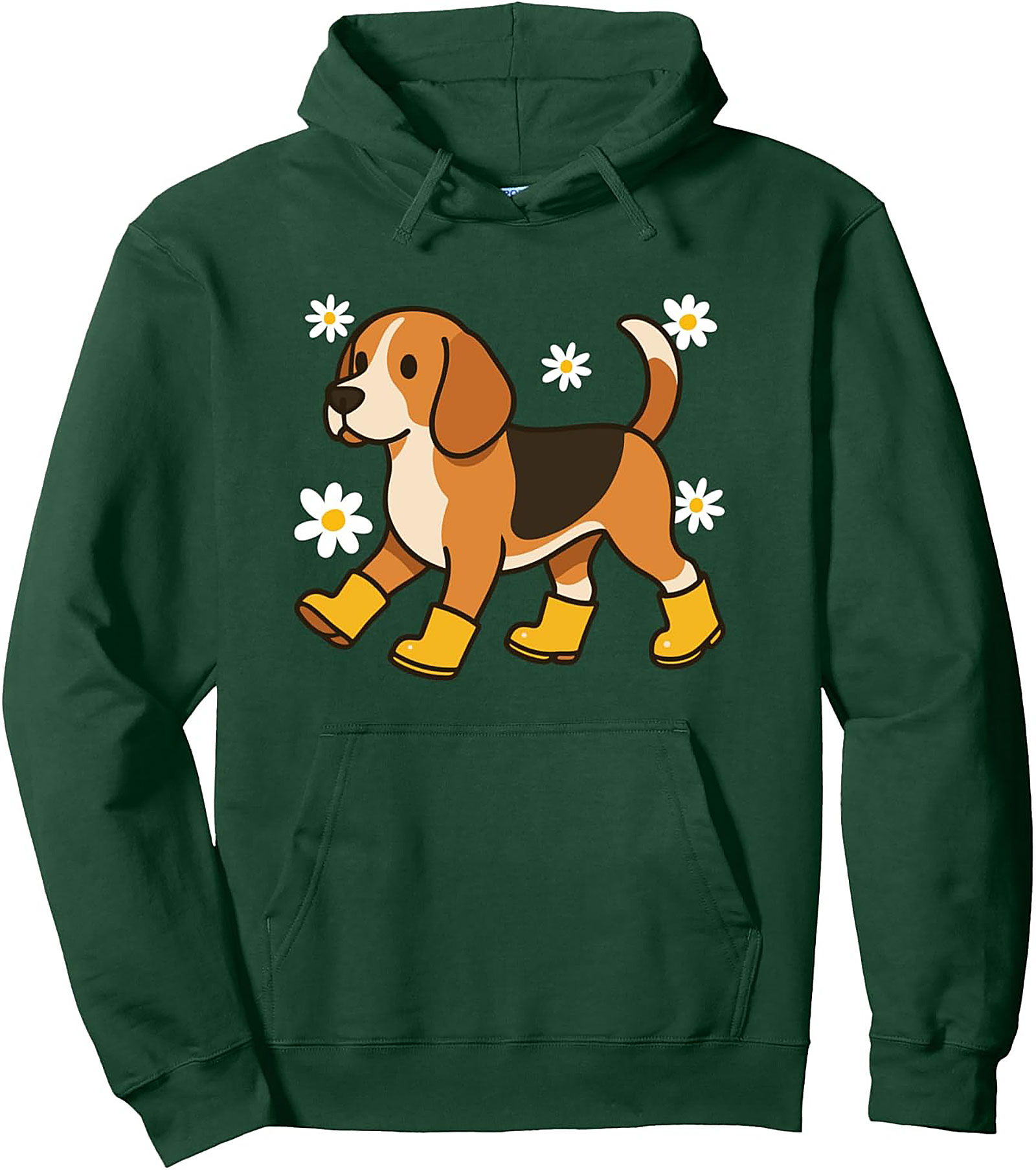 Cute Beagle Dog in Rain Boots Graphic Hoodie | Daisy Pet Pullover