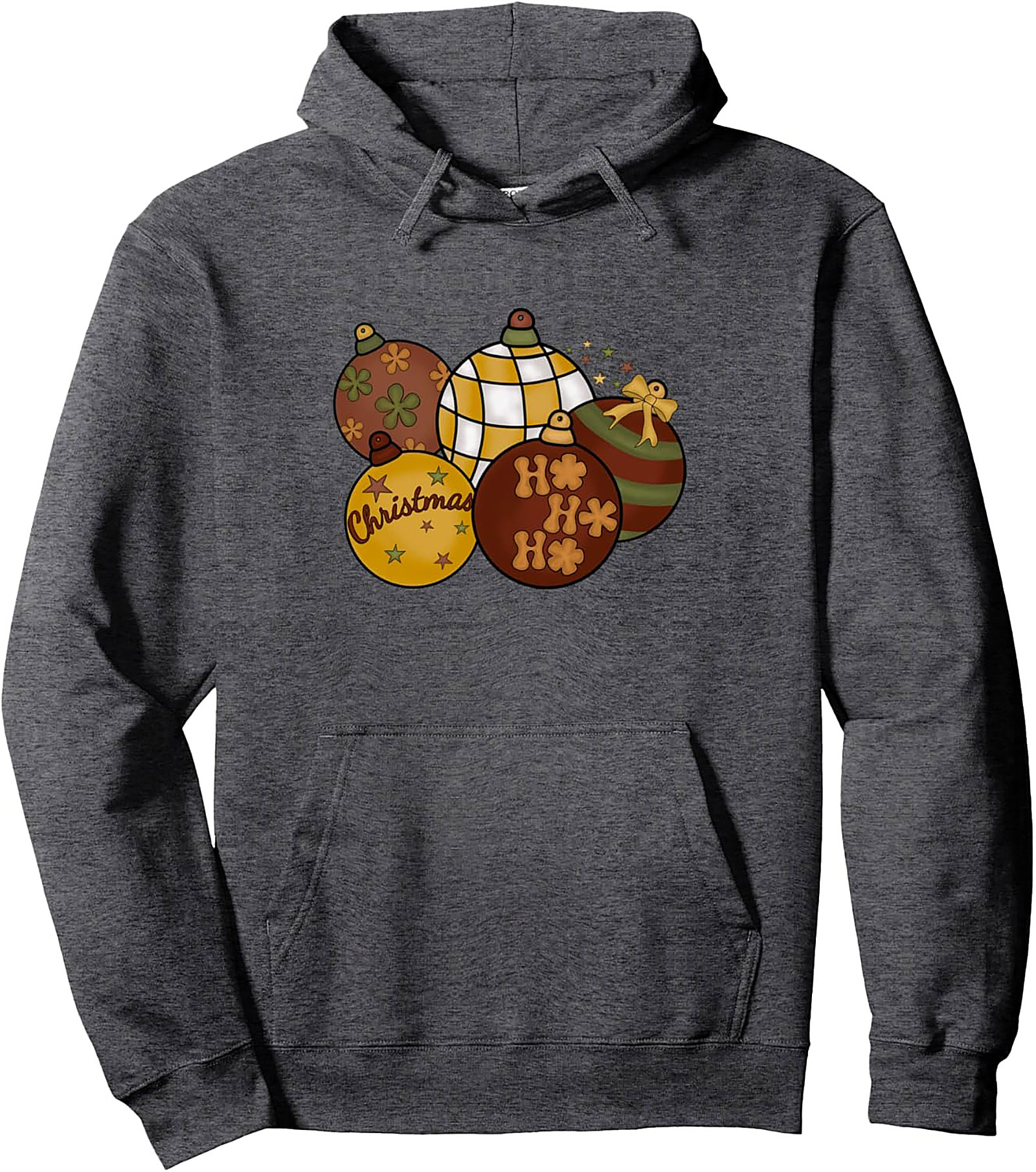Vintage Christmas Ornaments Cozy Pullover Hoodie