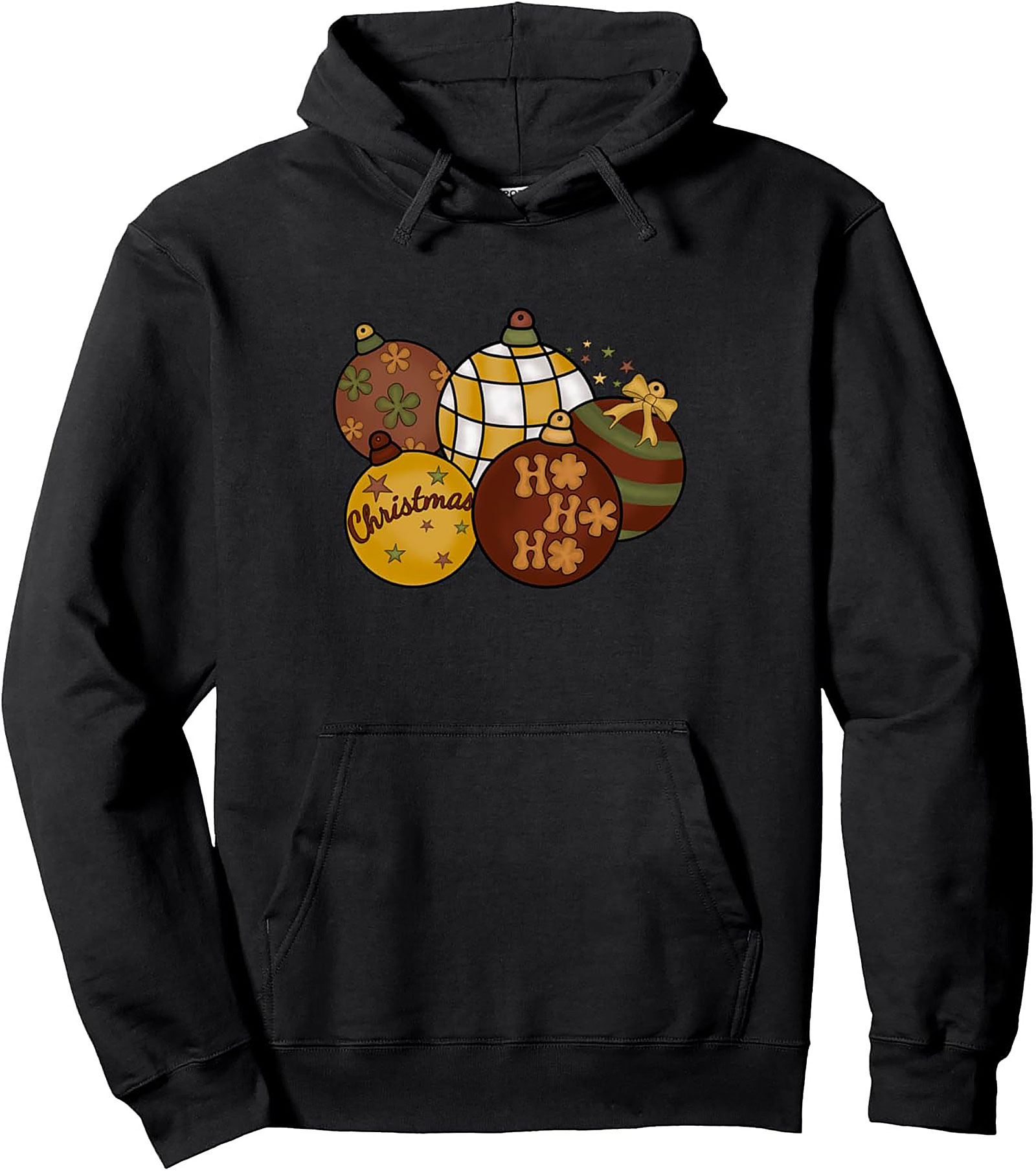 Vintage Christmas Ornaments Cozy Pullover Hoodie