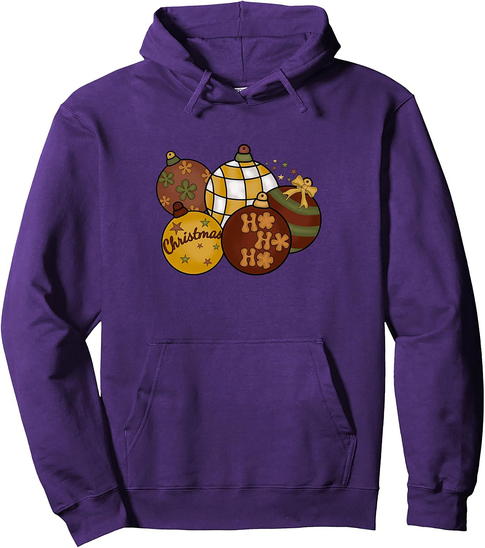 Vintage Christmas Ornaments Cozy Pullover Hoodie