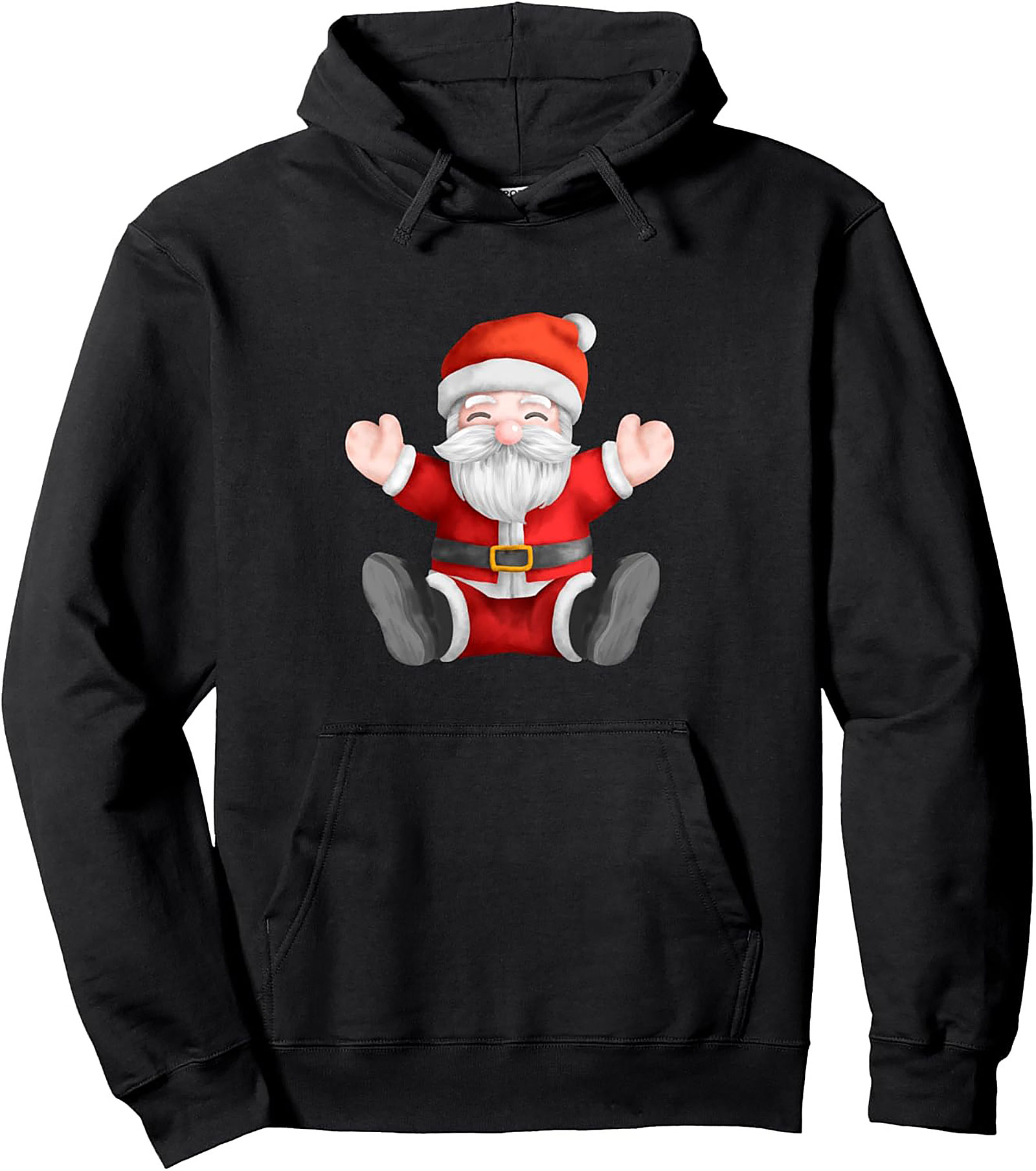 Cute Santa Graphic Hoodie Cozy Christmas Pullover
