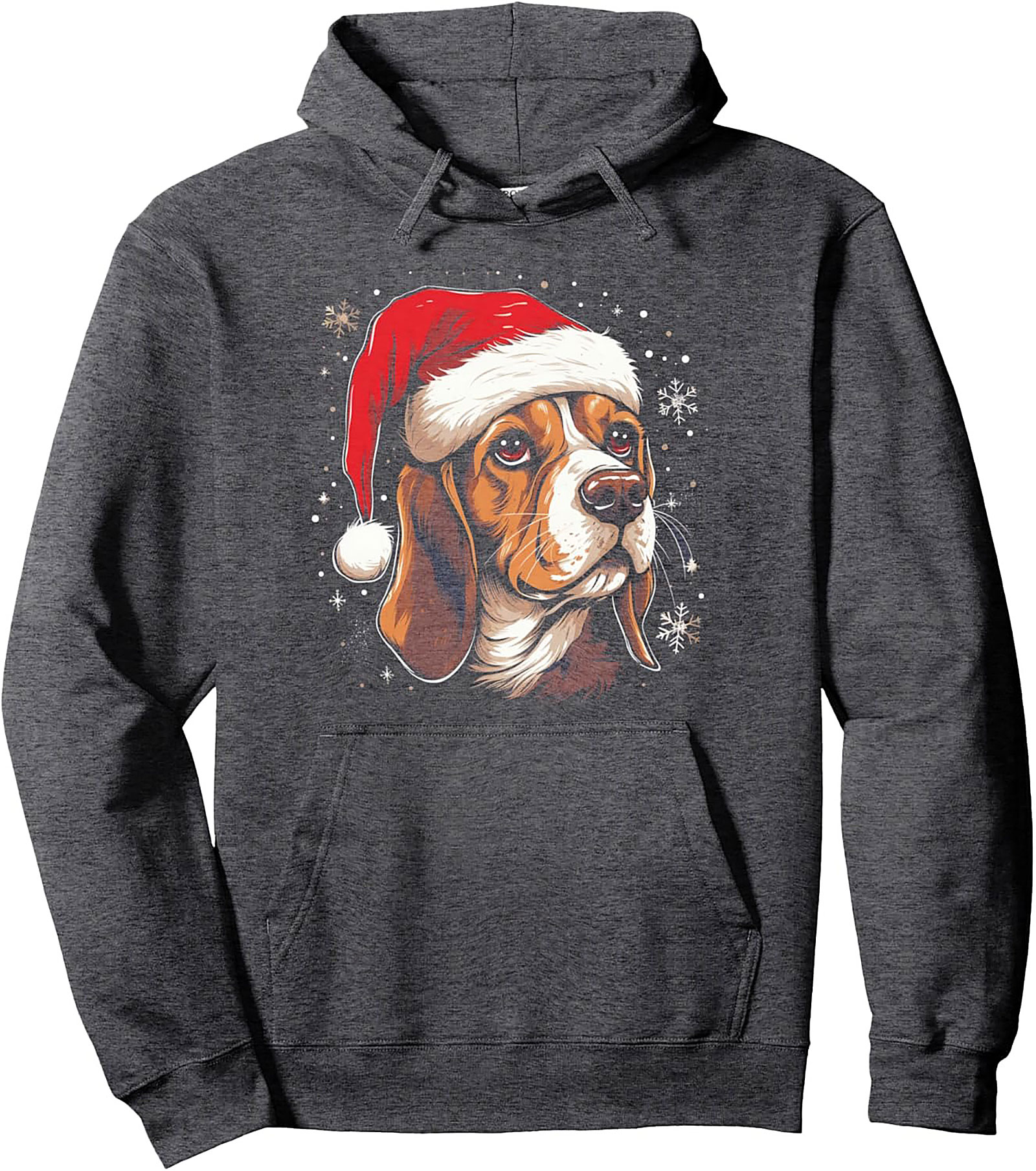 Santa Beagle Christmas Pullover Hoodie | Cozy Unisex Graphic Hoodie