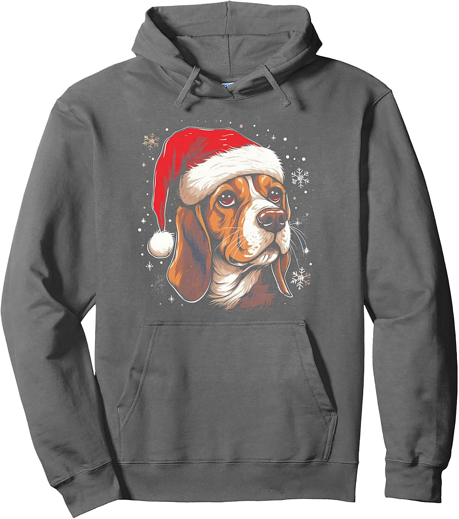 Santa Beagle Christmas Pullover Hoodie | Cozy Unisex Graphic Hoodie