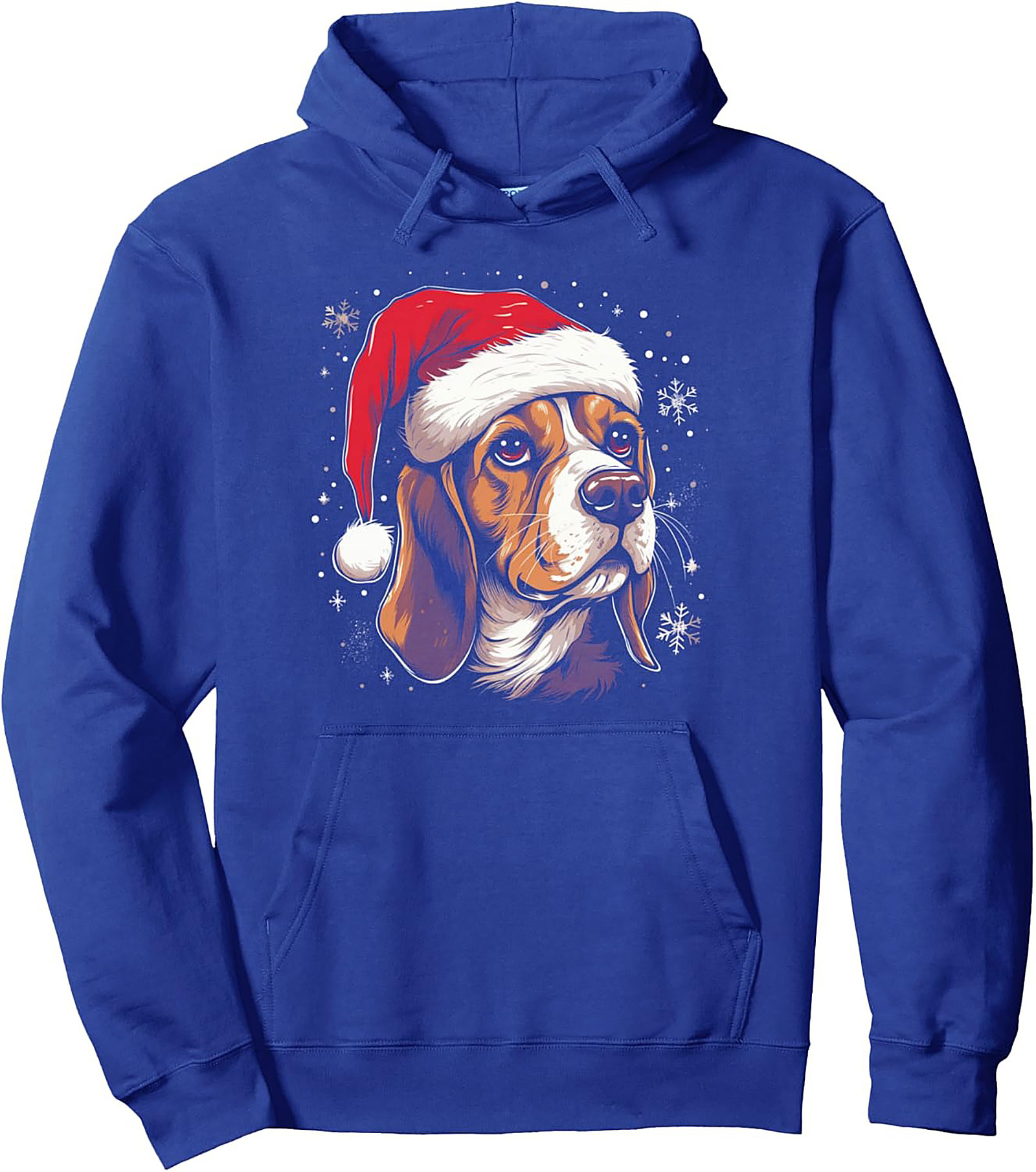 Santa Beagle Christmas Pullover Hoodie | Cozy Unisex Graphic Hoodie