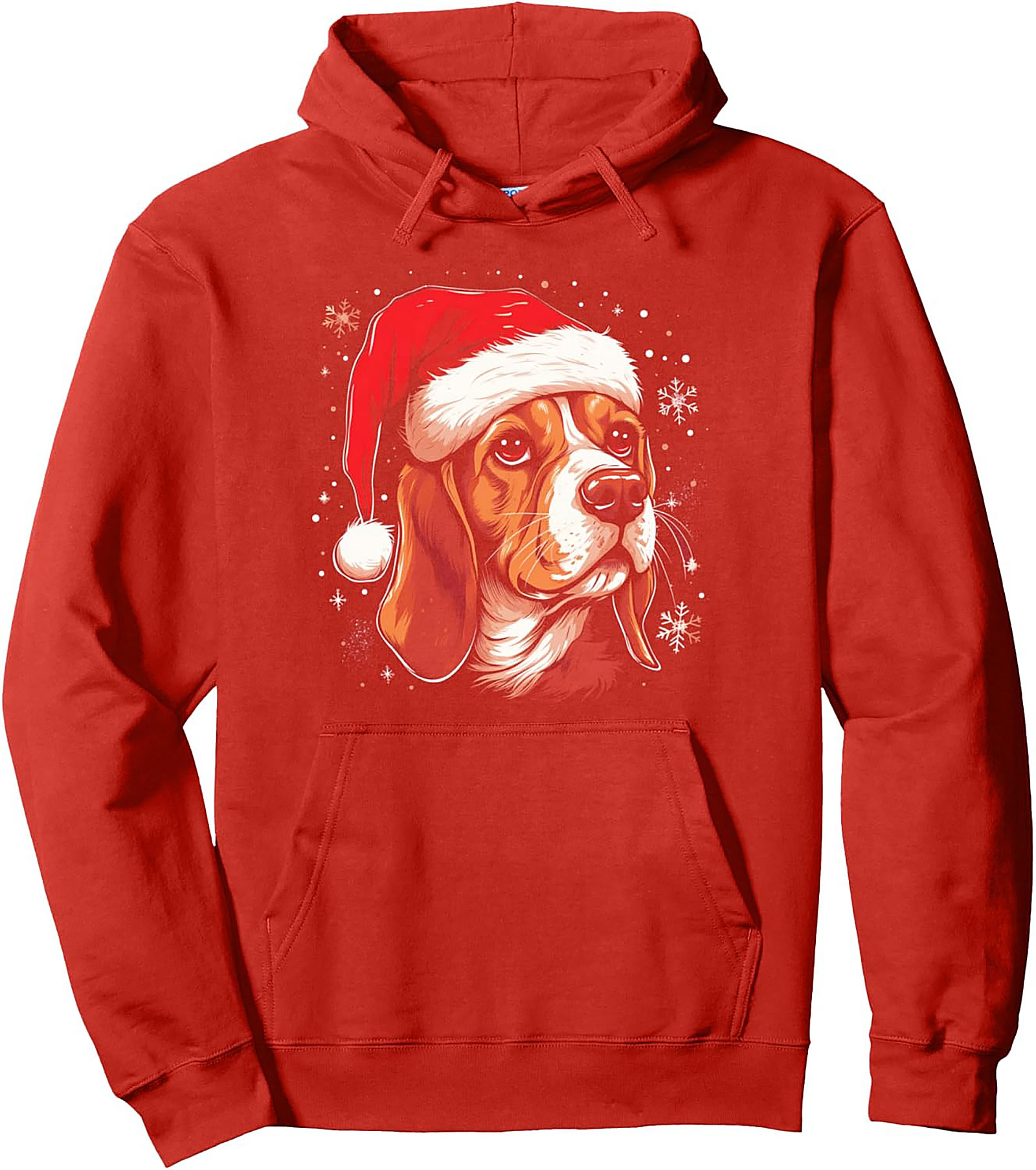 Santa Beagle Christmas Pullover Hoodie | Cozy Unisex Graphic Hoodie