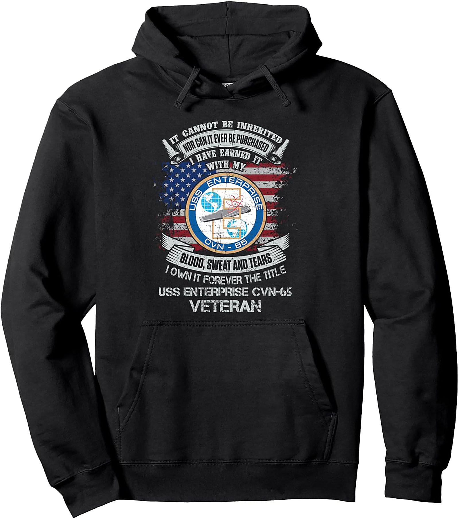 USS Enterprise CVN-65 Veteran Pullover Hoodie