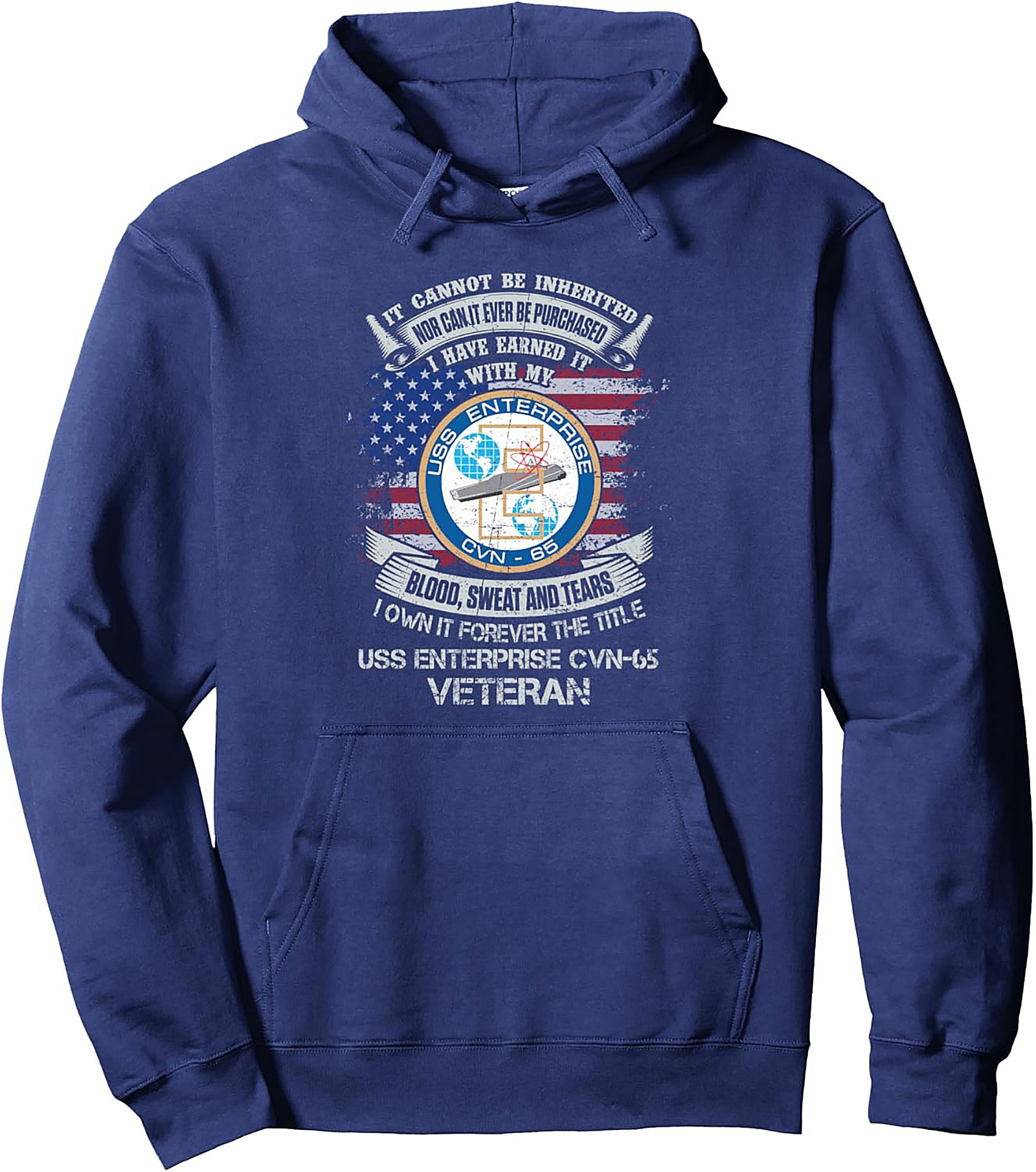 USS Enterprise CVN-65 Veteran Pullover Hoodie