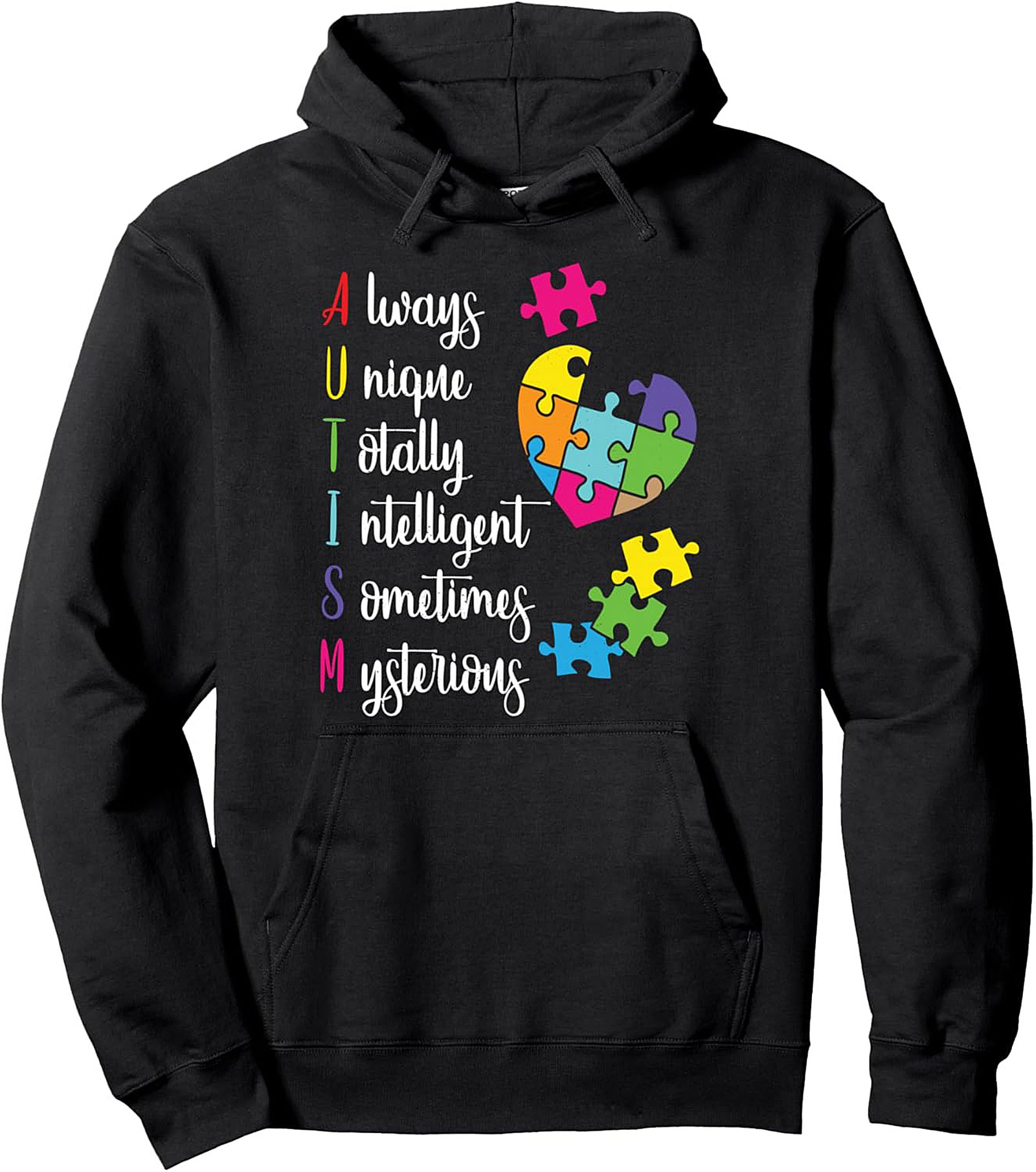 Autism Acceptance Pullover Hoodie Always Unique & Smart