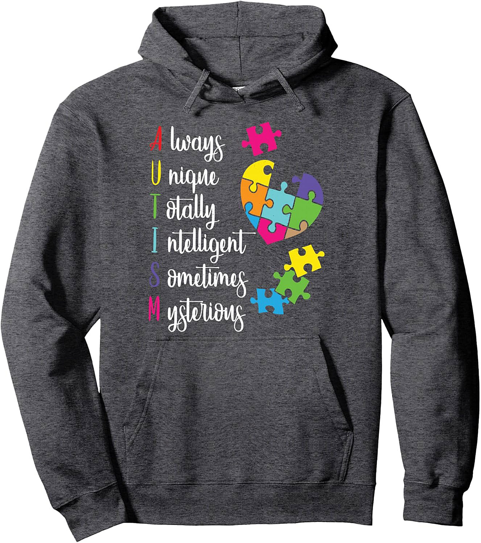 Autism Acceptance Pullover Hoodie Always Unique & Smart