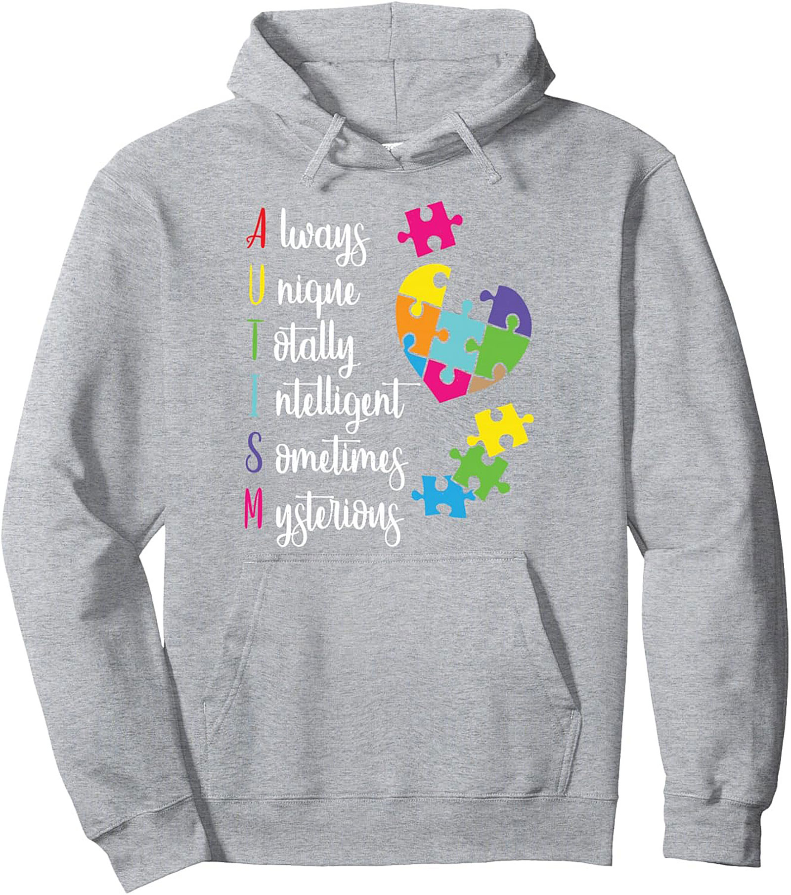 Autism Acceptance Pullover Hoodie Always Unique & Smart
