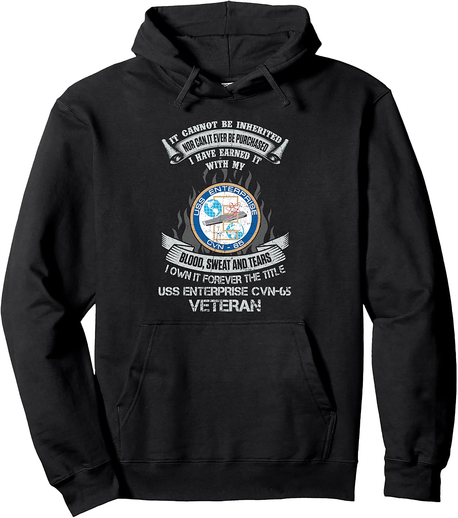 USS Enterprise CVN-65 Veteran Hoodie | Navy Pullover