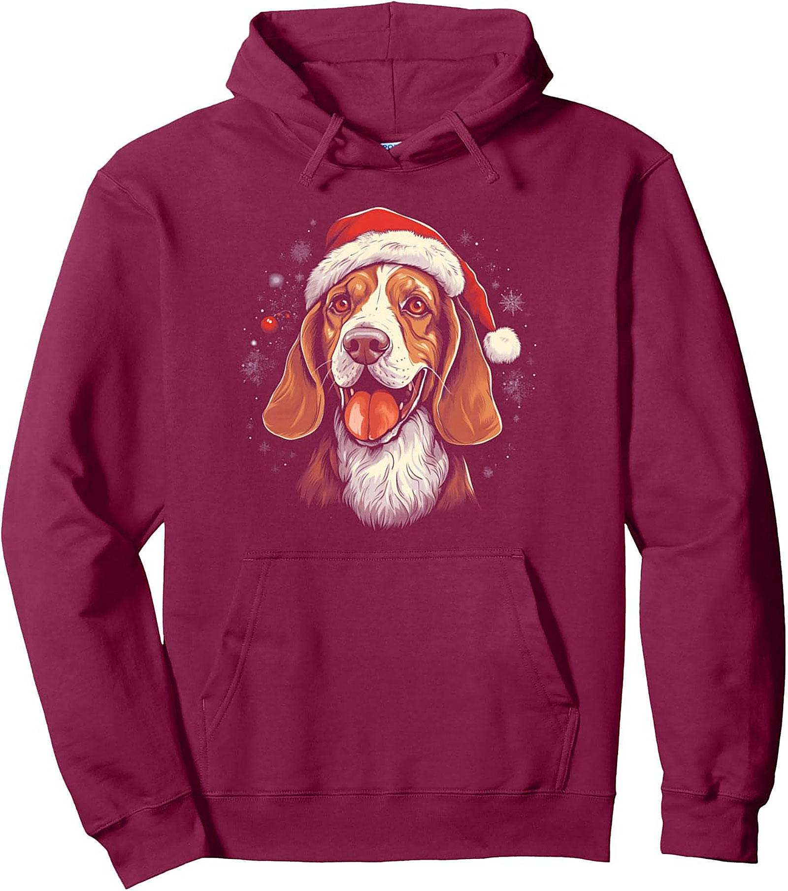 The Jolly Santa Beagle Christmas Pullover Hoodie