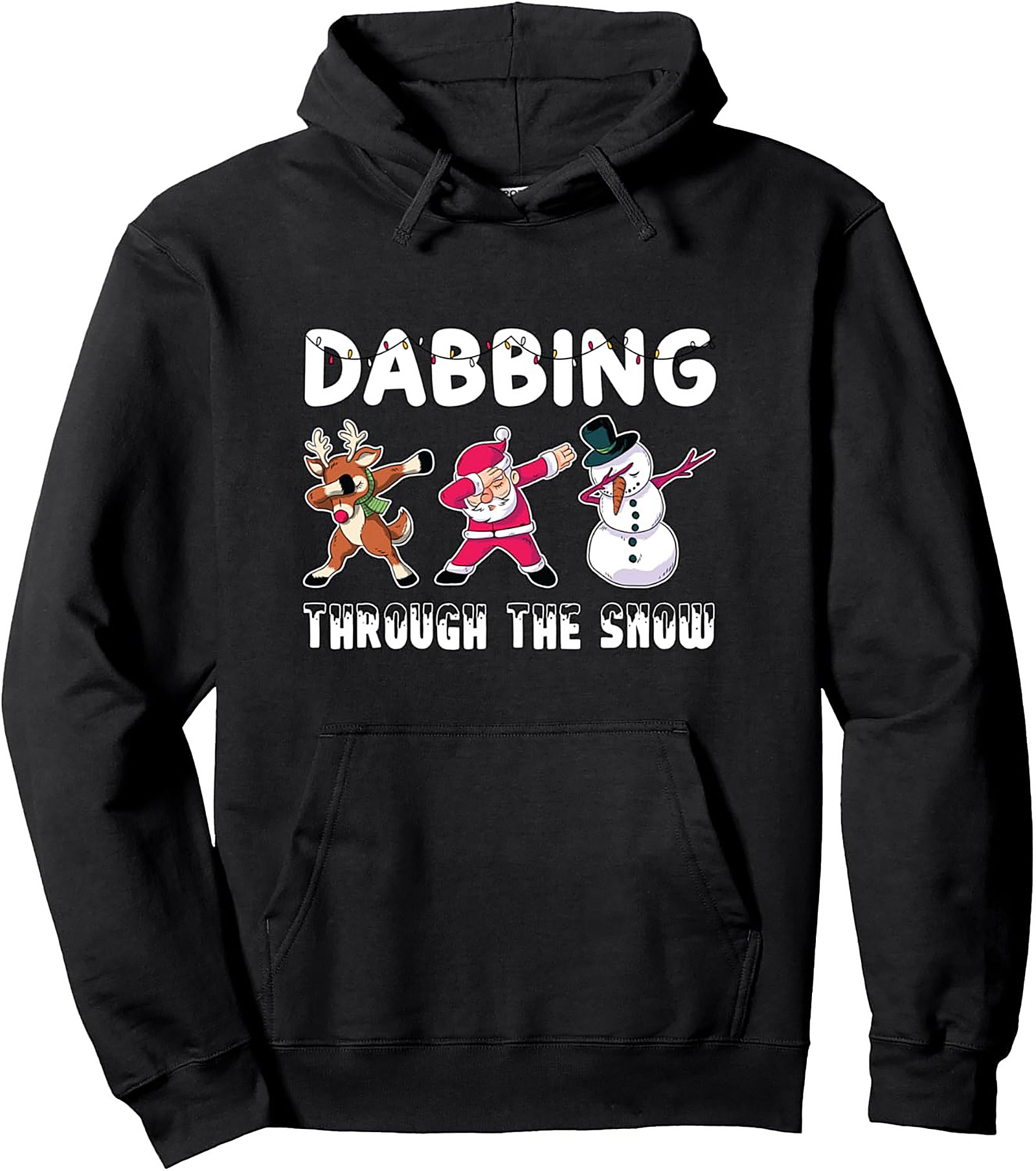 Dabbing Through The Snow Funny Christmas Pullover Hoodie
