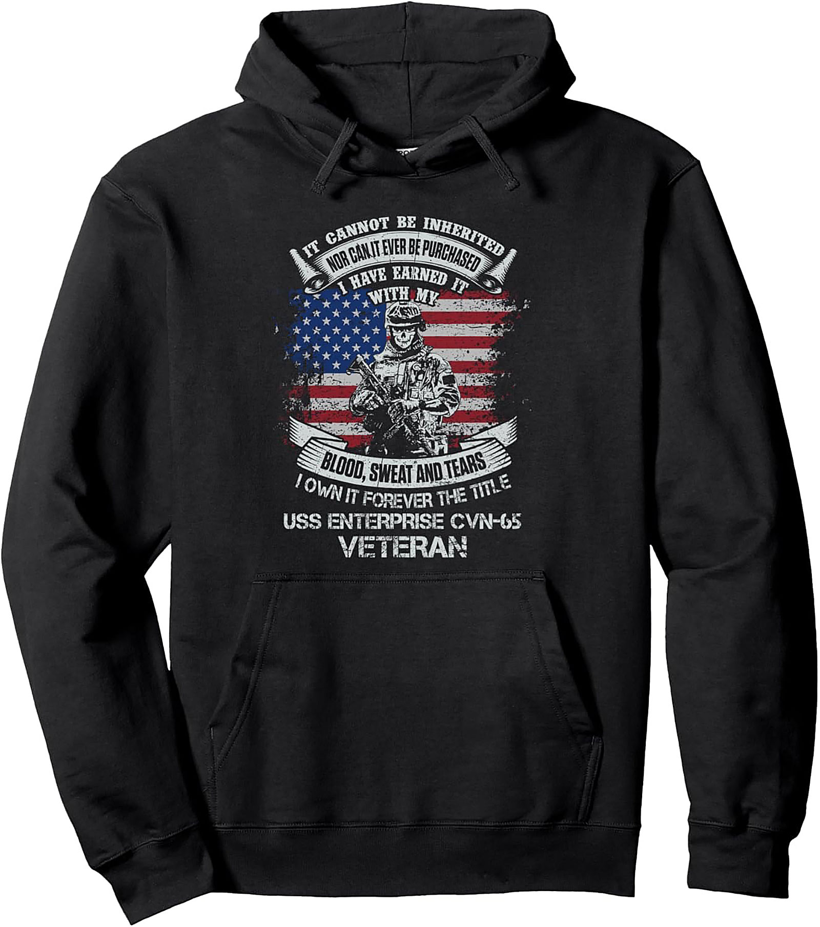 USS Enterprise CVN-65 Veteran Pullover Hoodie | Earned Title