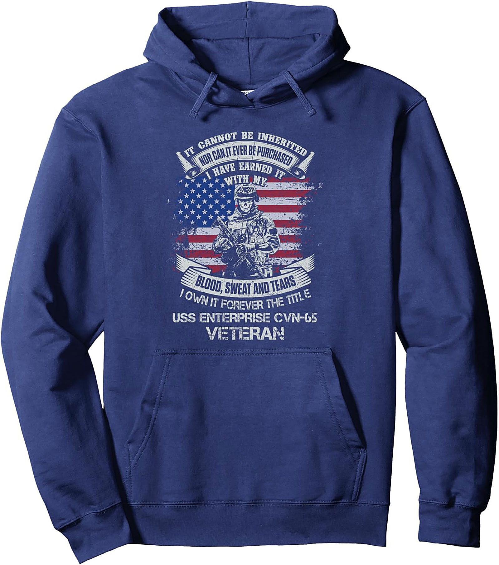 USS Enterprise CVN-65 Veteran Pullover Hoodie | Earned Title