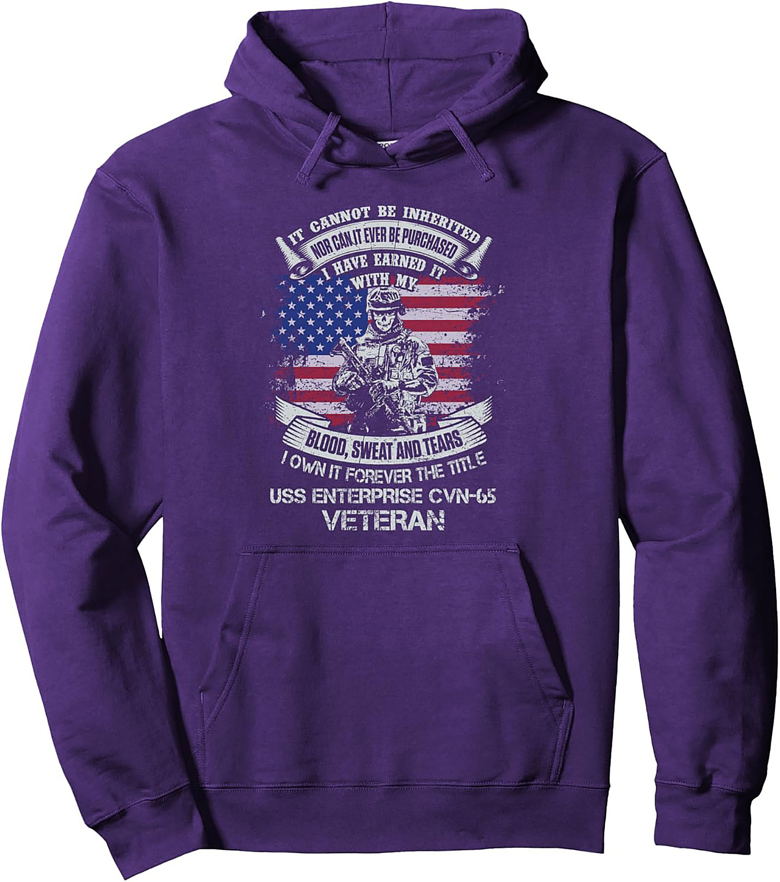 USS Enterprise CVN-65 Veteran Pullover Hoodie | Earned Title