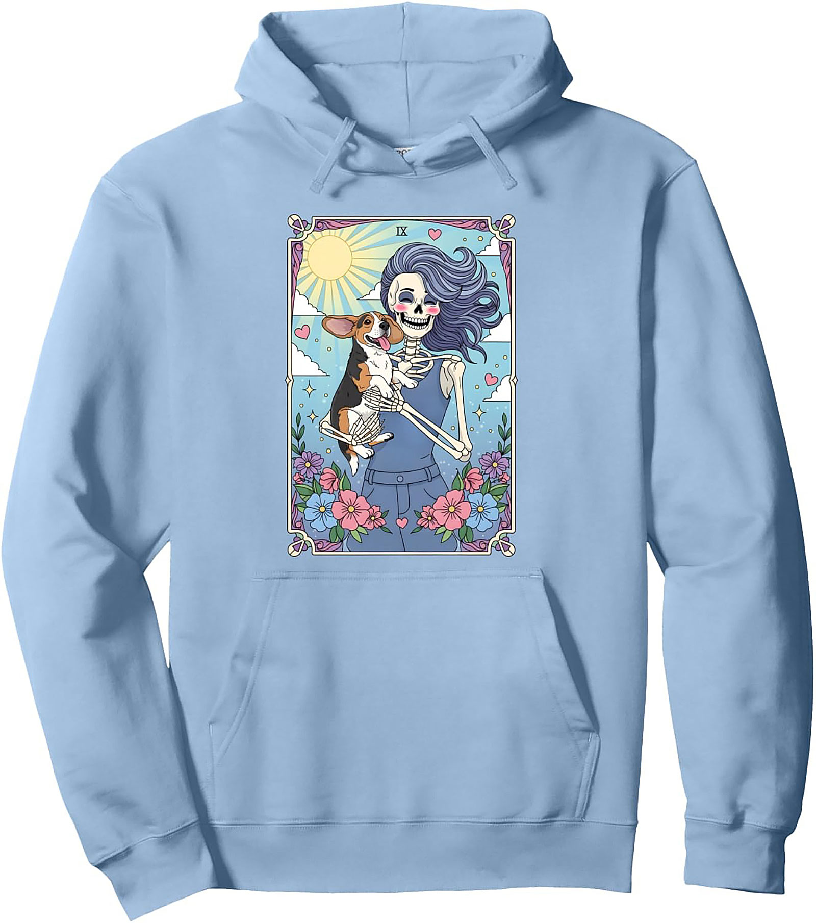 Beagle Tarot Card Pullover Hoodie: The Dog Lover’s Sun Card