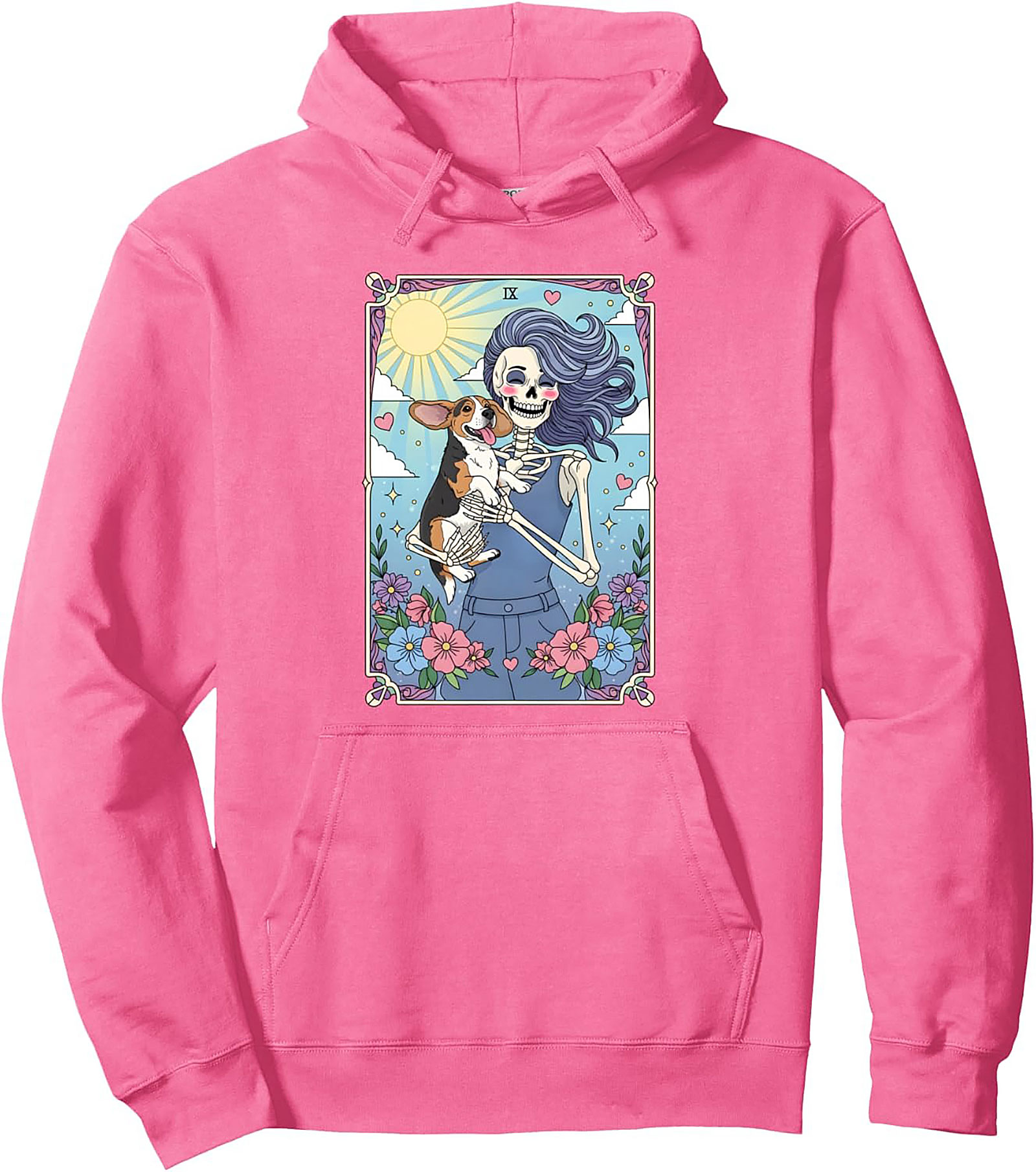 Beagle Tarot Card Pullover Hoodie: The Dog Lover’s Sun Card