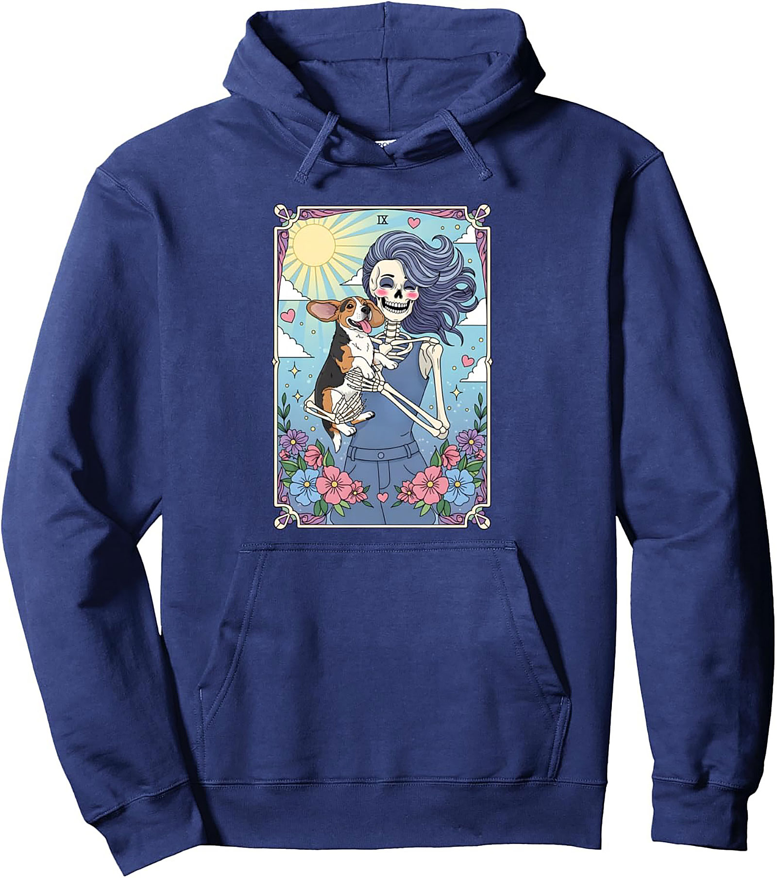 Beagle Tarot Card Pullover Hoodie: The Dog Lover’s Sun Card