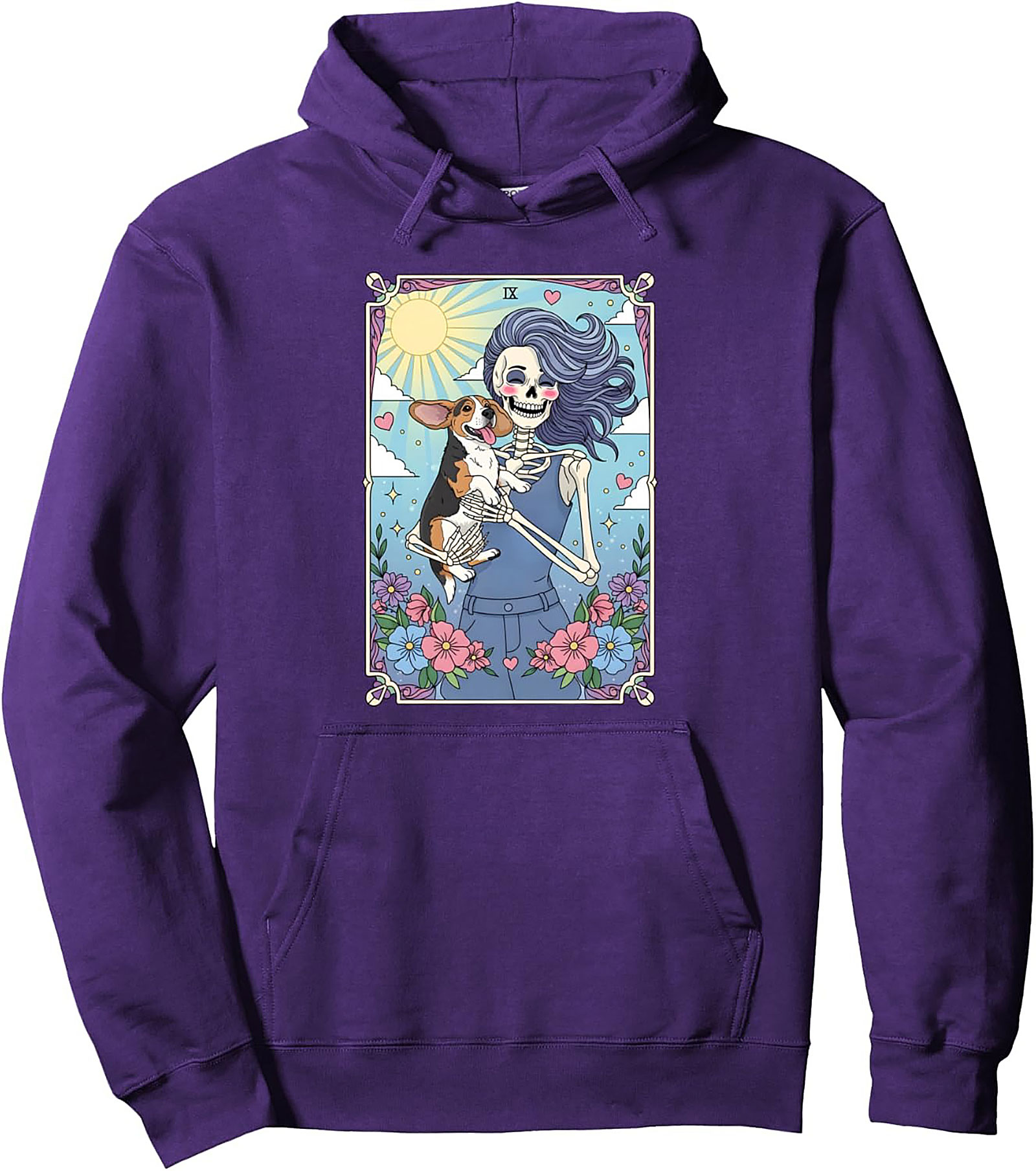 Beagle Tarot Card Pullover Hoodie: The Dog Lover’s Sun Card