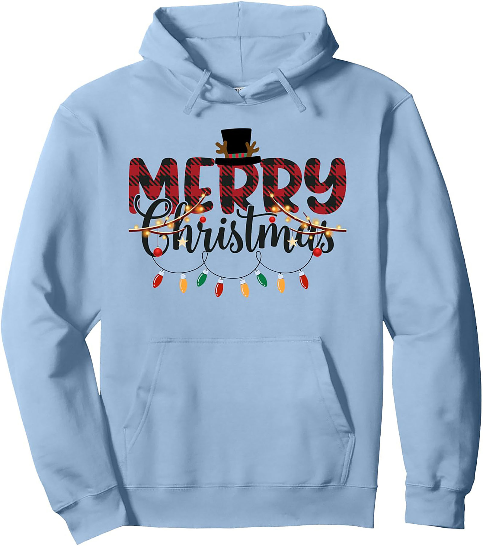 Plaid Christmas Pullover Hoodie Holiday Gift
