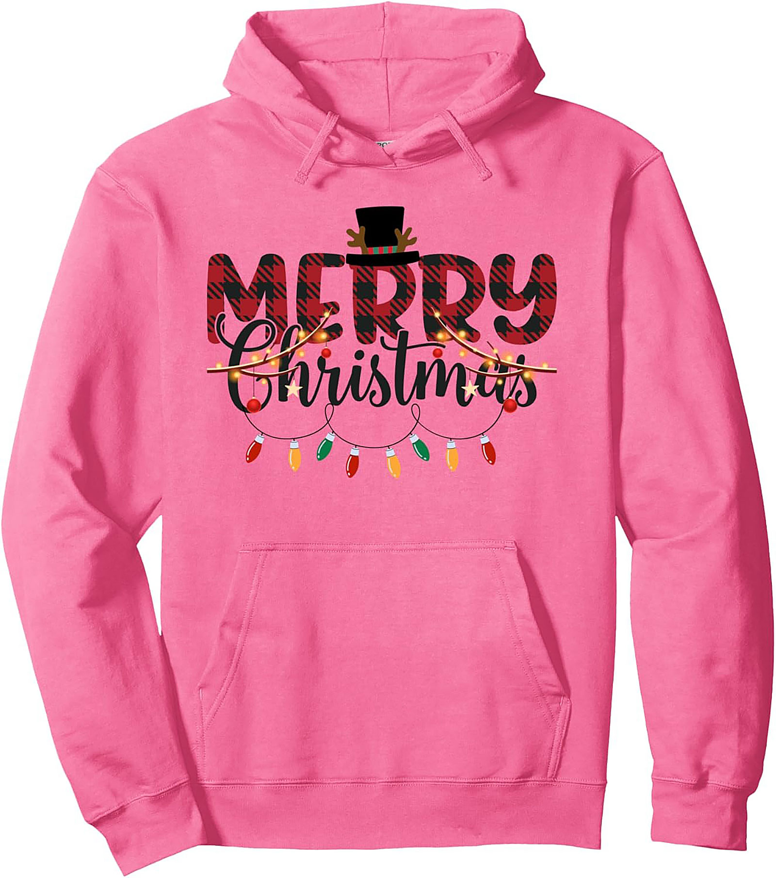 Plaid Christmas Pullover Hoodie Holiday Gift