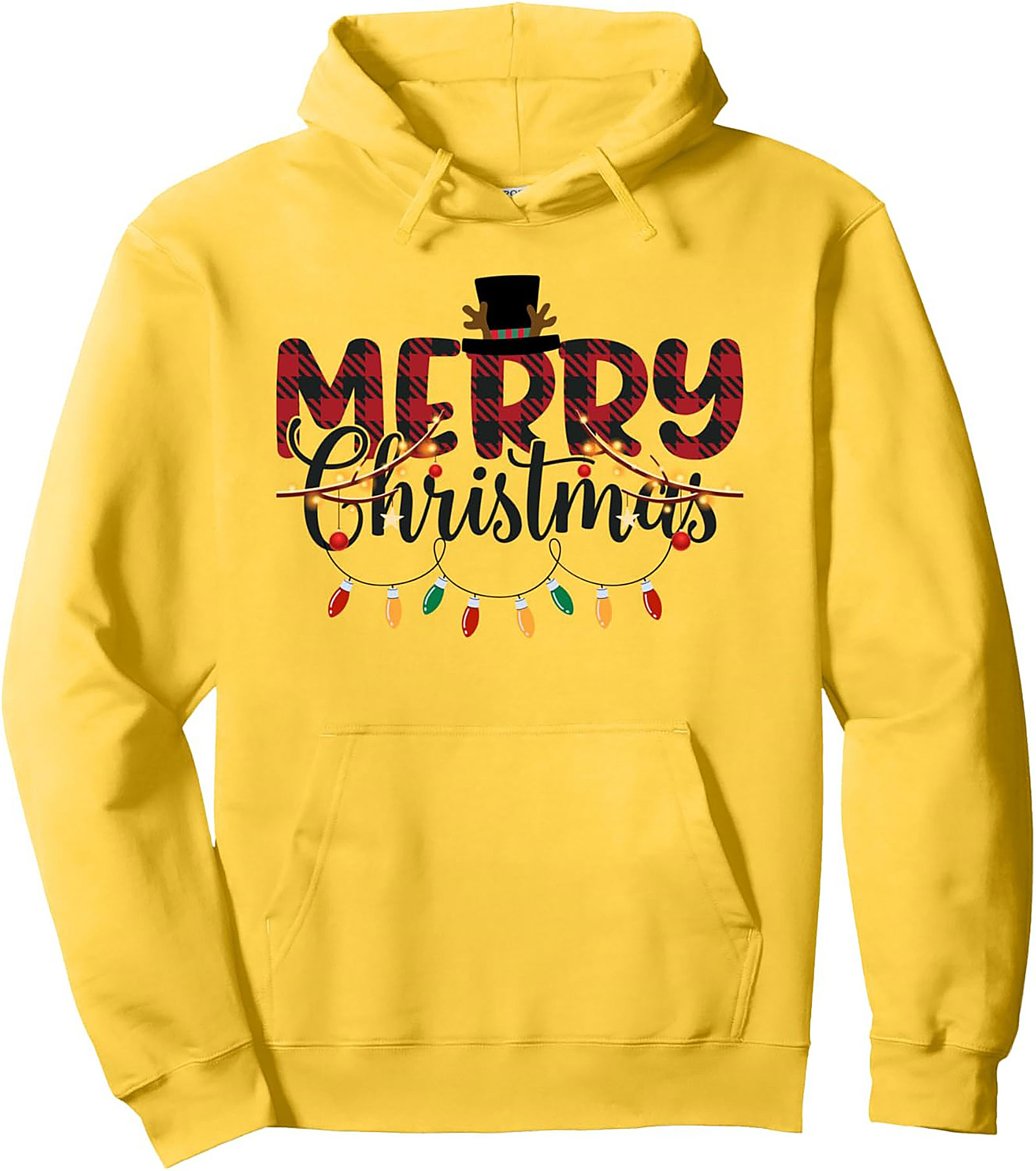 Plaid Christmas Pullover Hoodie Holiday Gift