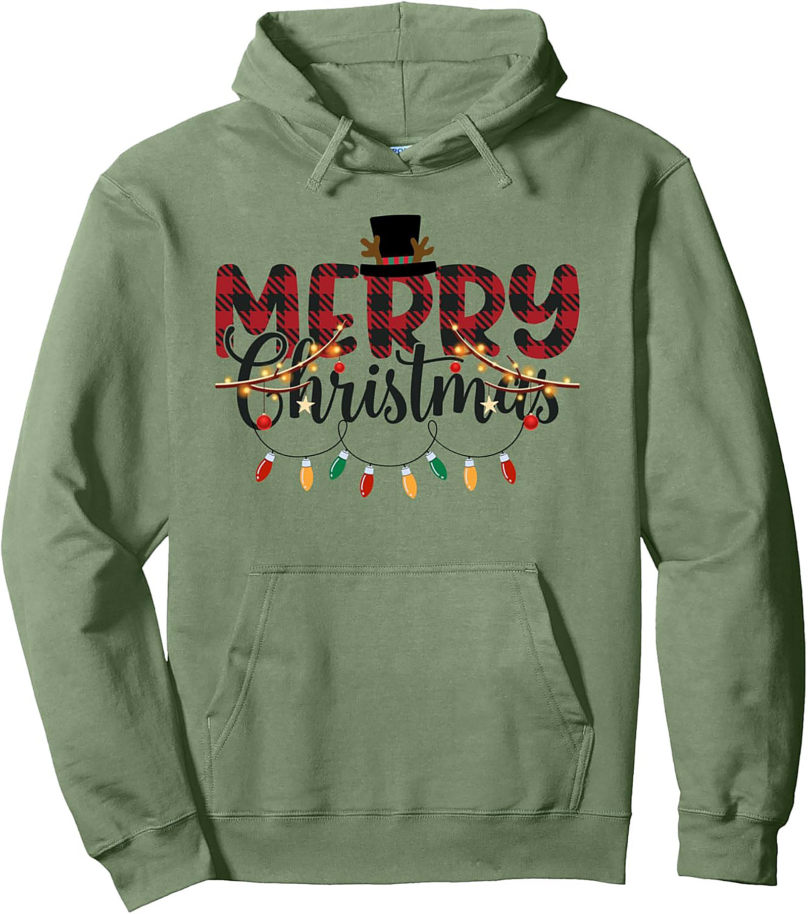 Plaid Christmas Pullover Hoodie Holiday Gift
