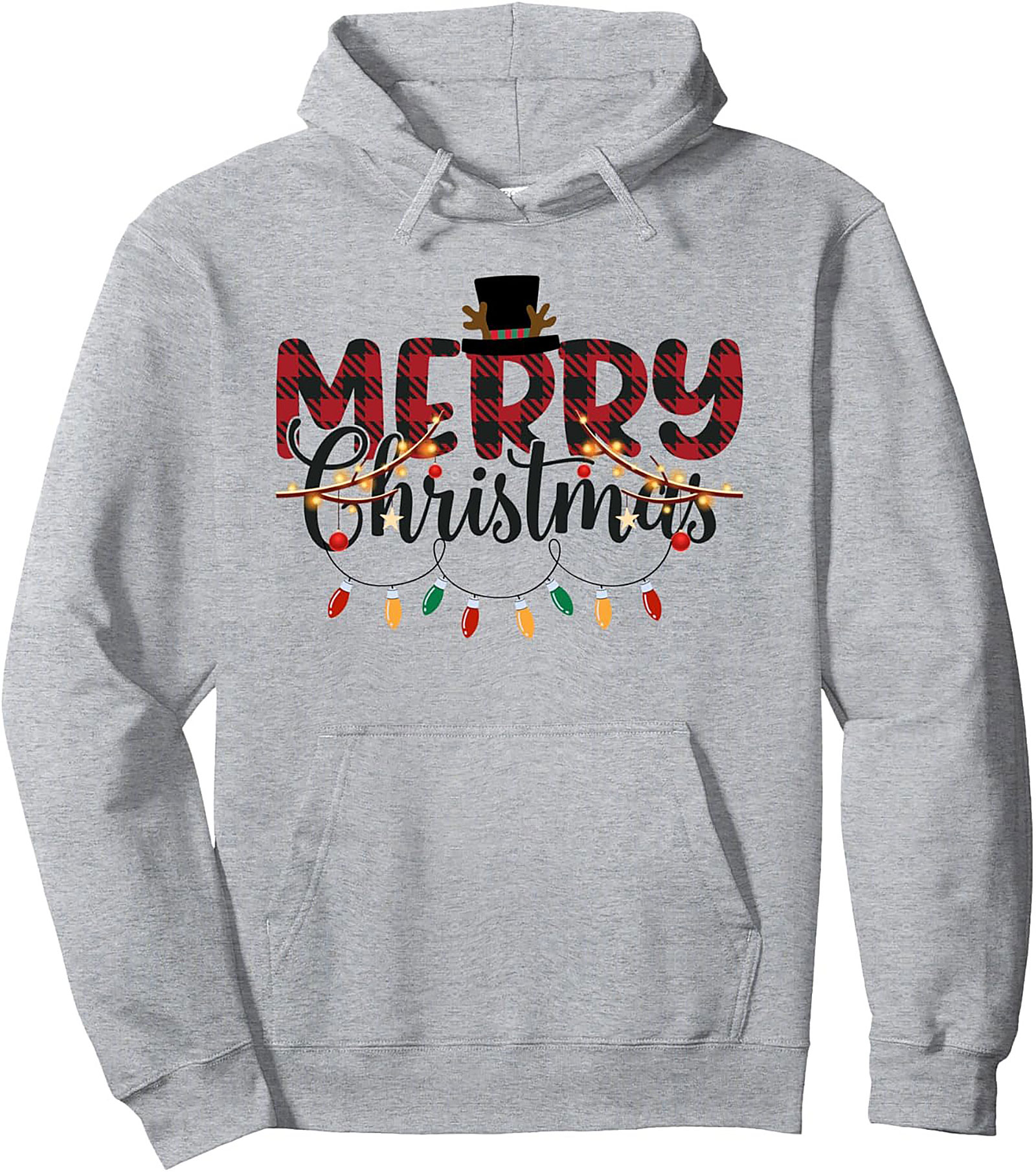 Plaid Christmas Pullover Hoodie Holiday Gift