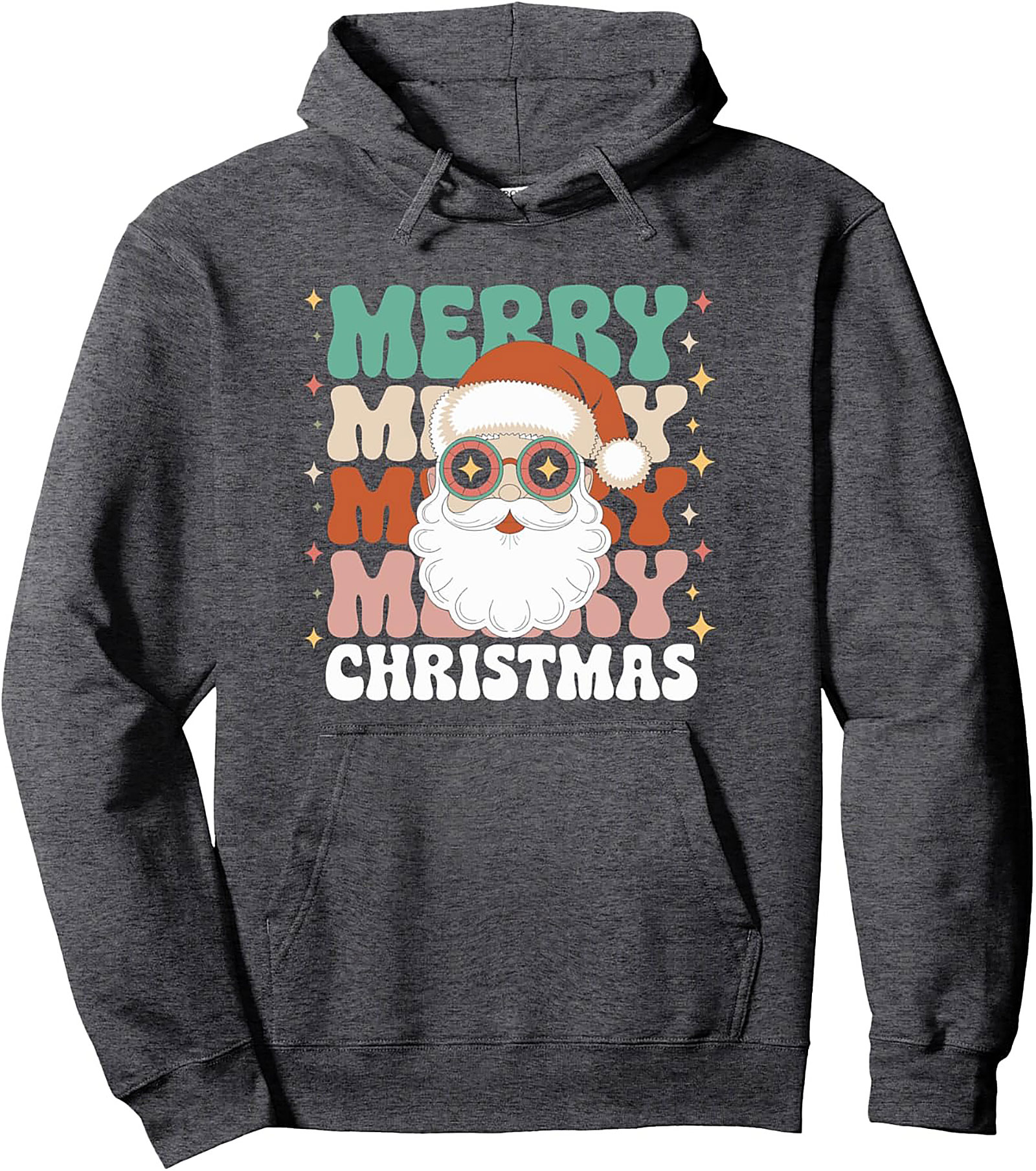 Groovy Christmas Hoodie Retro Santa Pullover Vintage