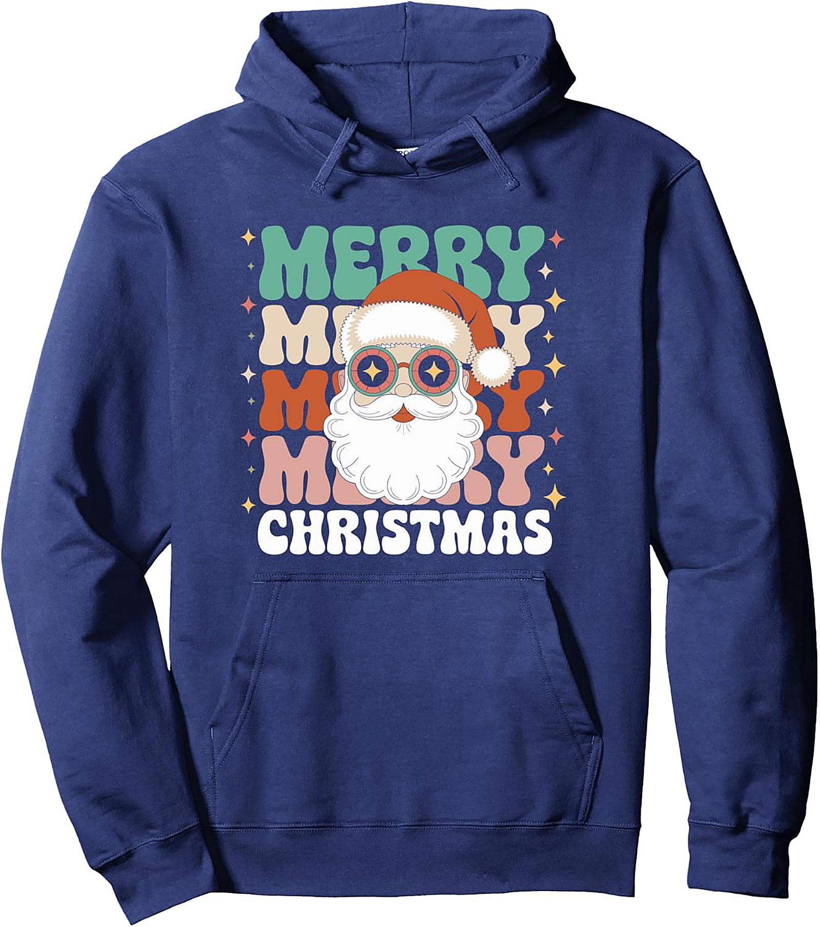 Groovy Christmas Hoodie Retro Santa Pullover Vintage