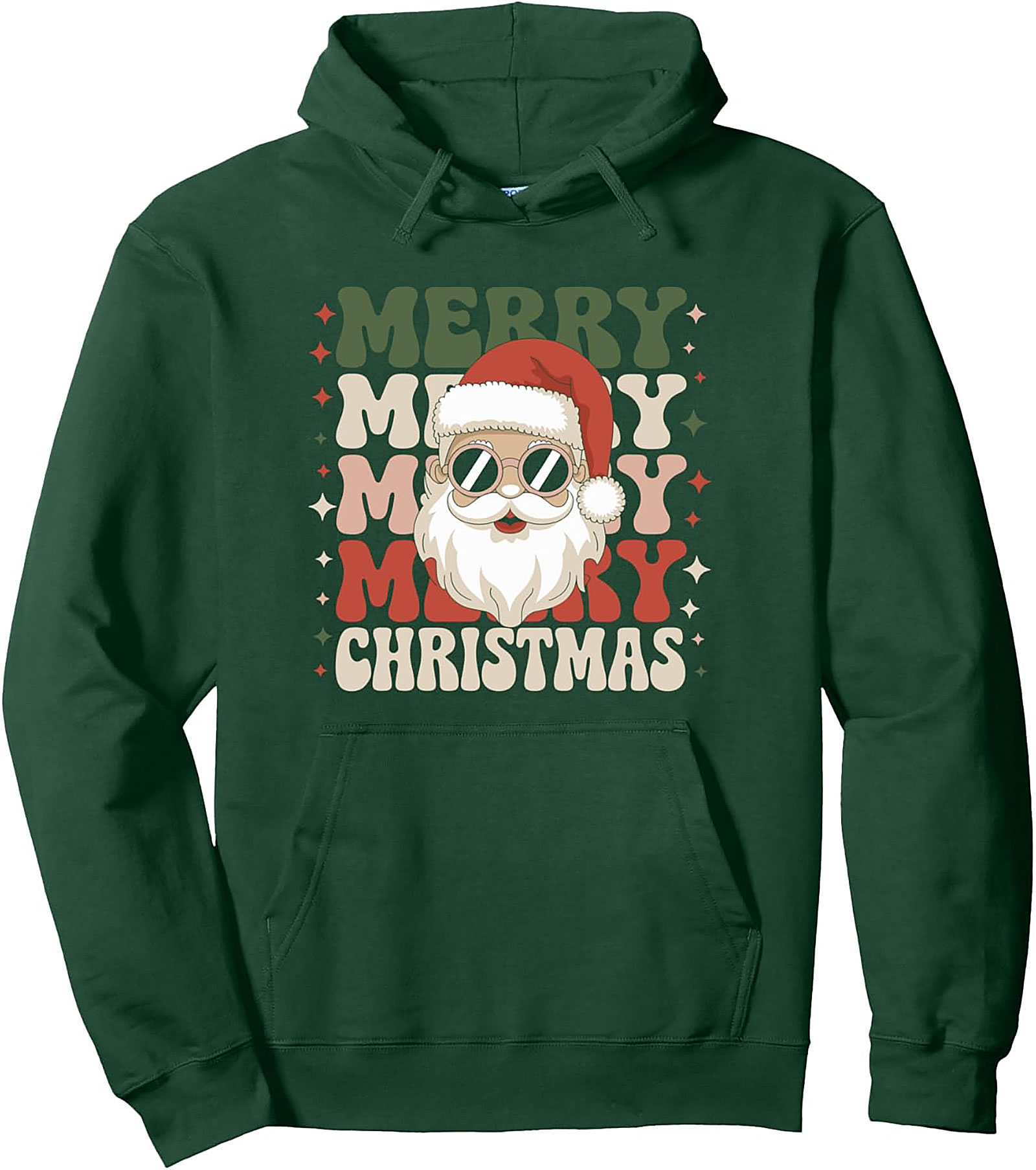 Groovy Santa Pullover Hoodie Retro Christmas Graphic