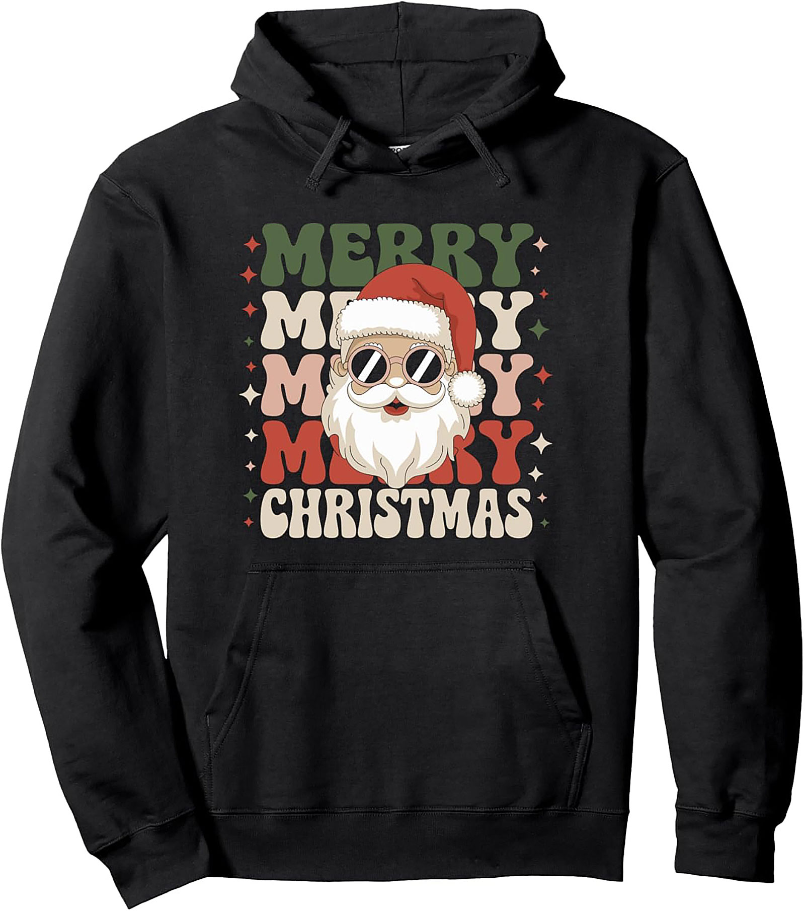 Groovy Santa Pullover Hoodie Retro Christmas Graphic