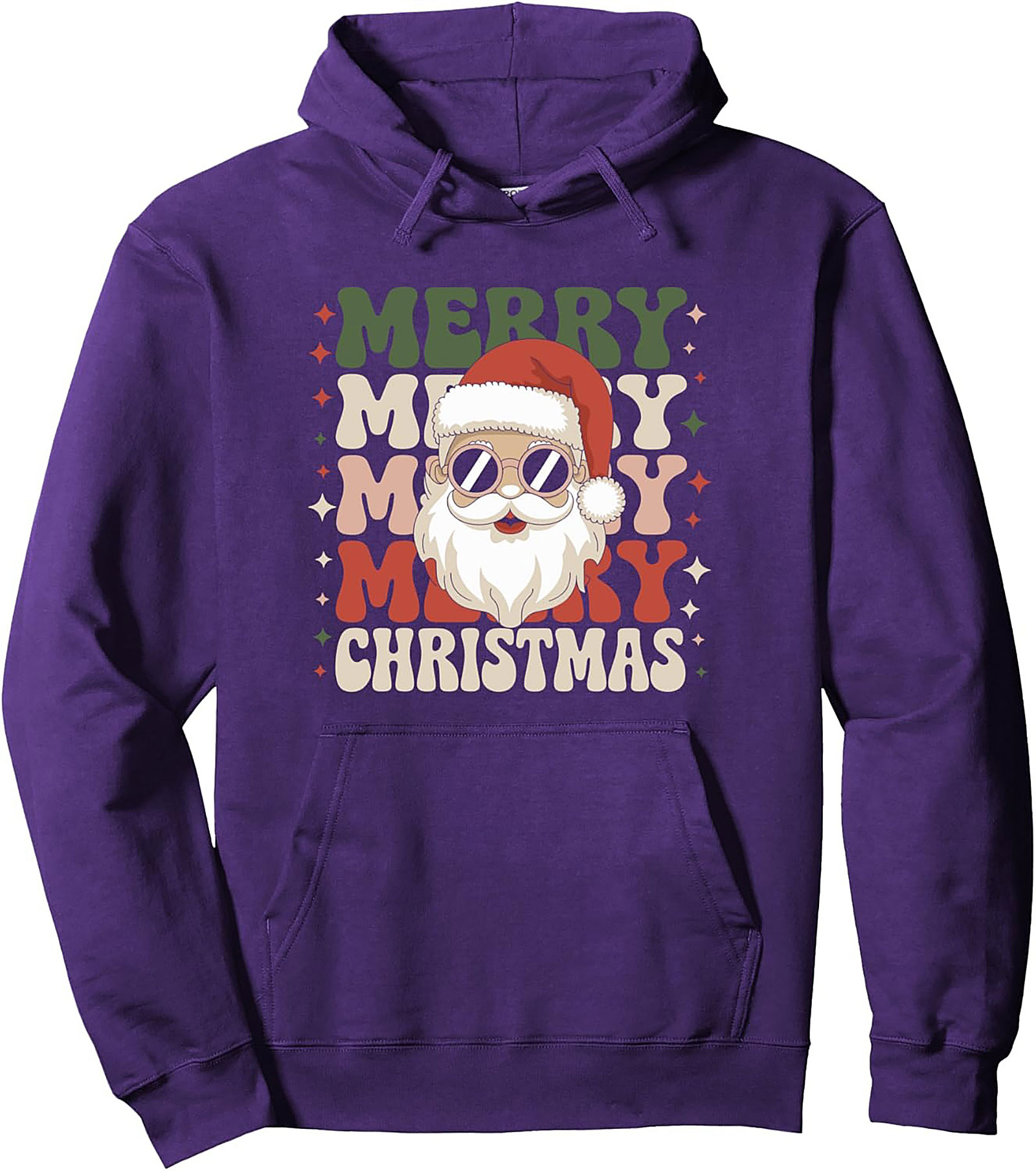 Groovy Santa Pullover Hoodie Retro Christmas Graphic