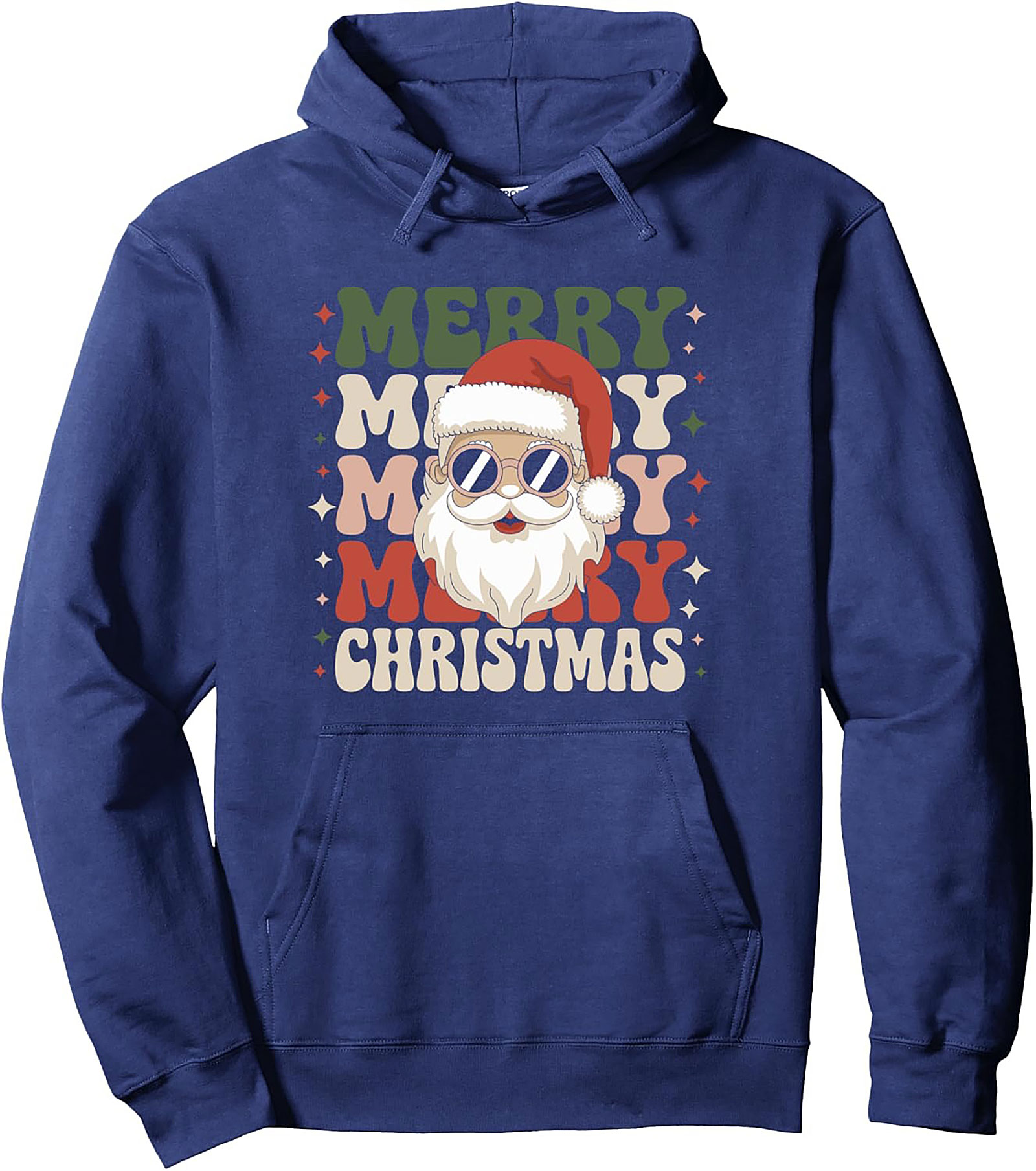 Groovy Santa Pullover Hoodie Retro Christmas Graphic