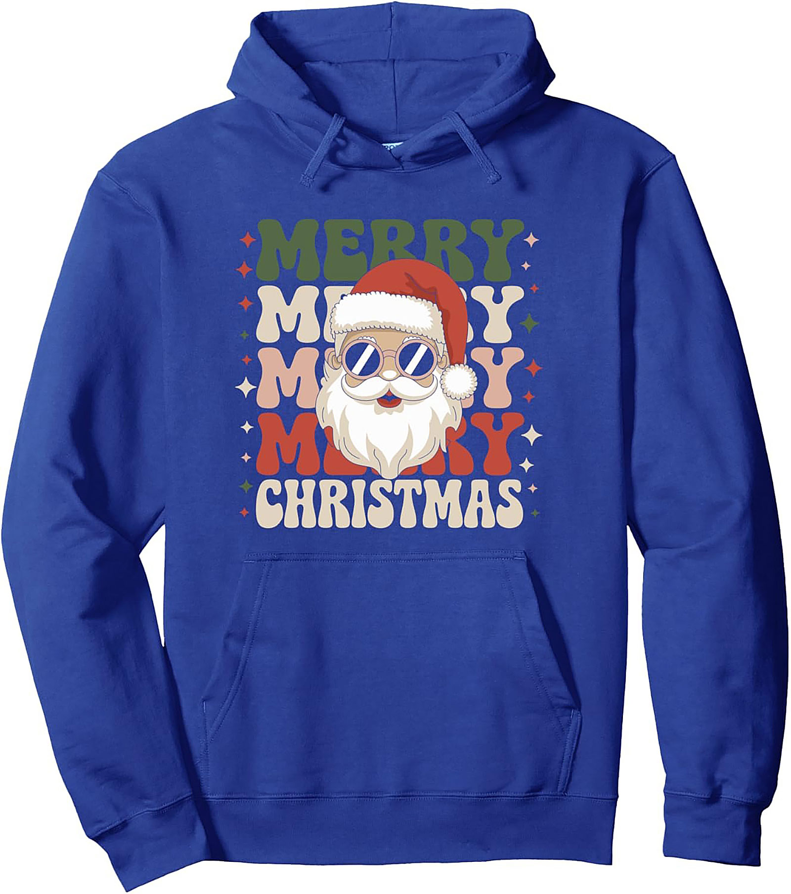 Groovy Santa Pullover Hoodie Retro Christmas Graphic