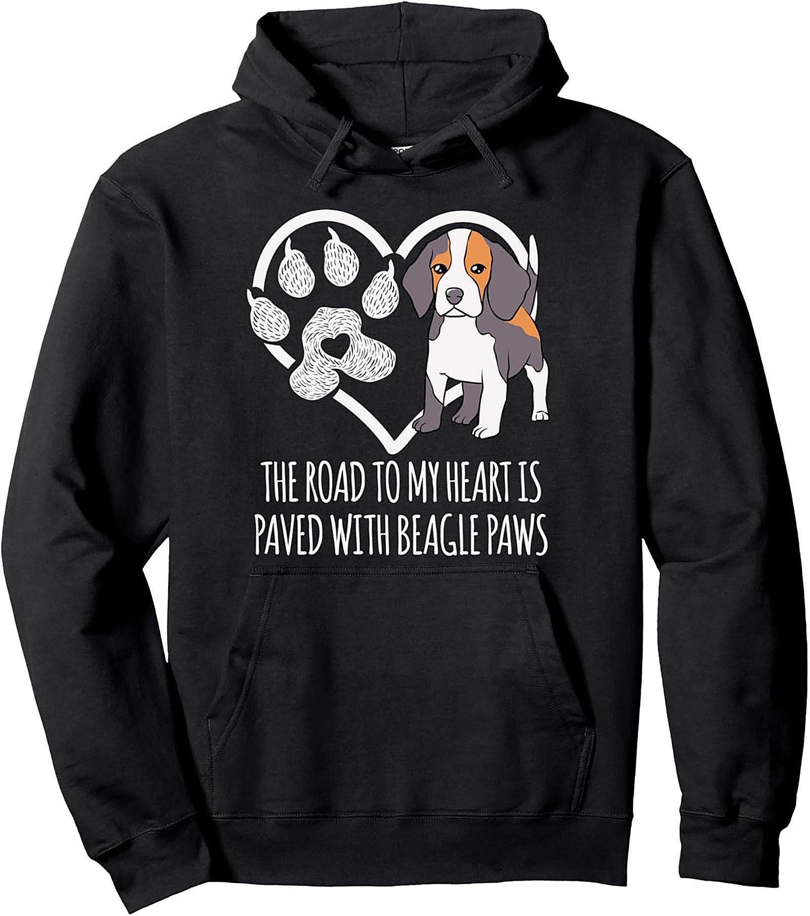 The Road to My Heart Is Paved With Beagle Paws Graphic Hoodie