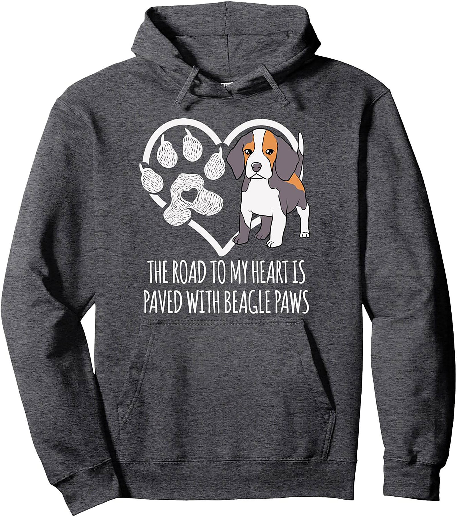 The Road to My Heart Is Paved With Beagle Paws Graphic Hoodie