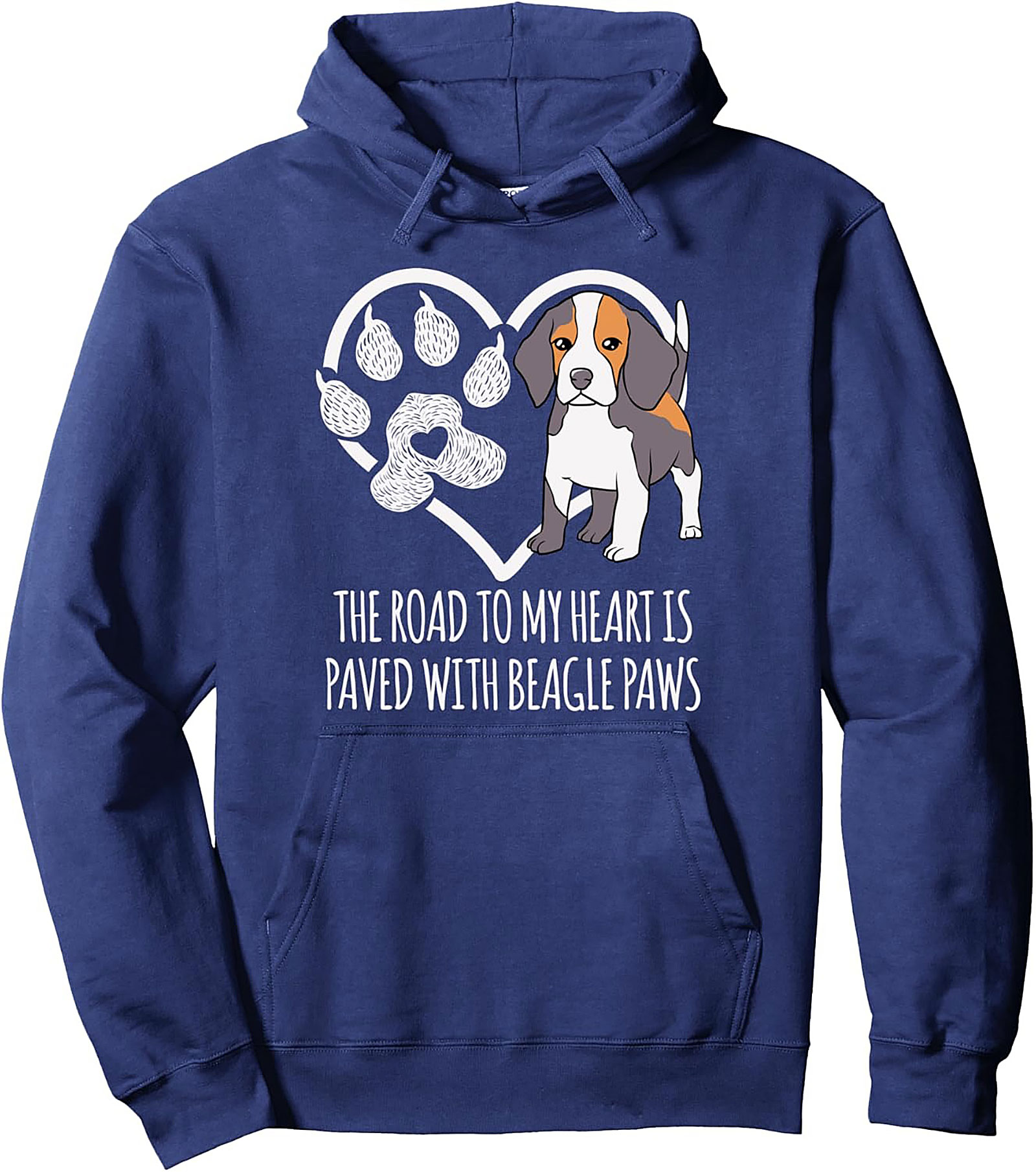 The Road to My Heart Is Paved With Beagle Paws Graphic Hoodie