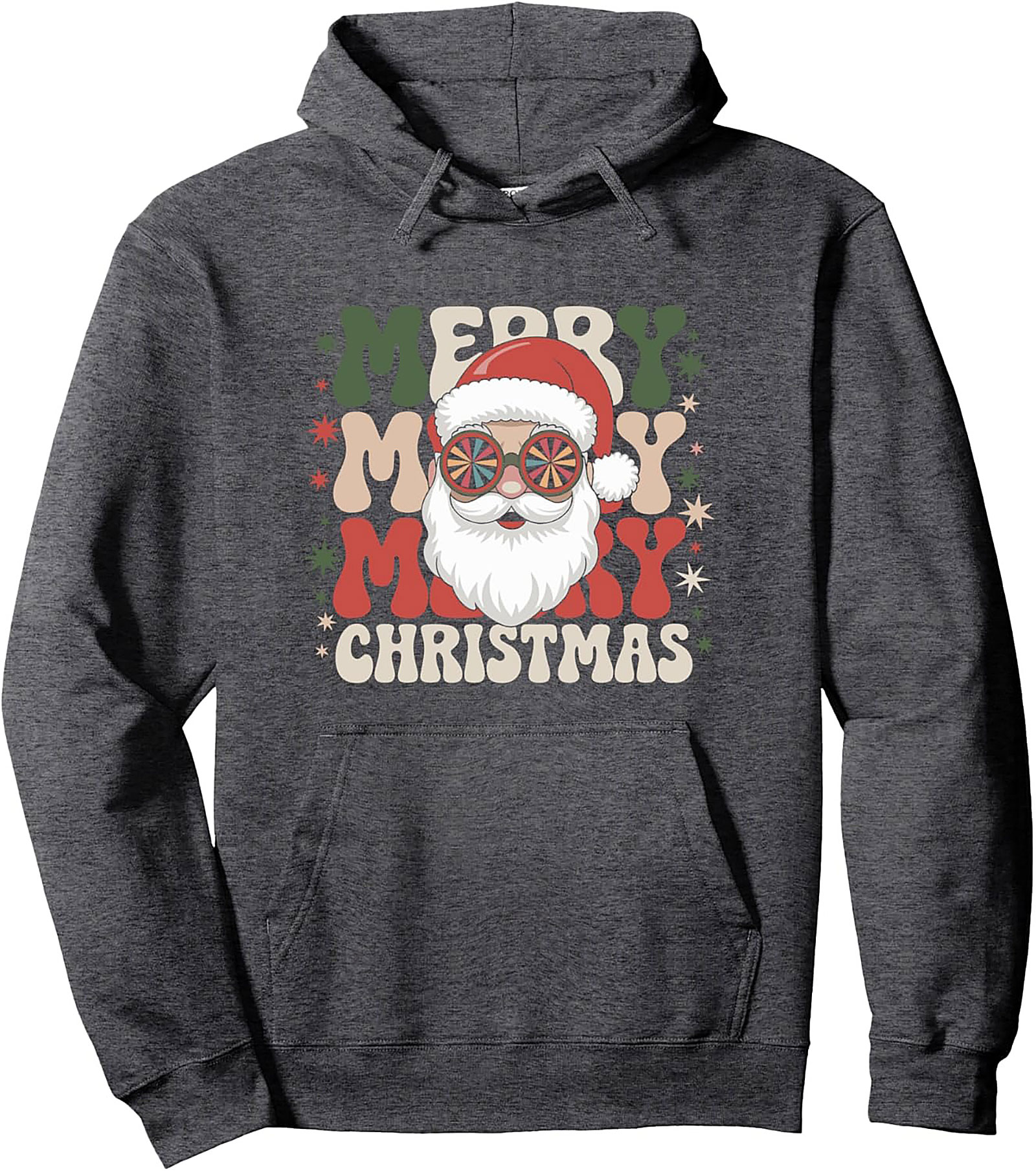 Groovy Santa Pullover Hoodie Retro 70s Christmas Graphic
