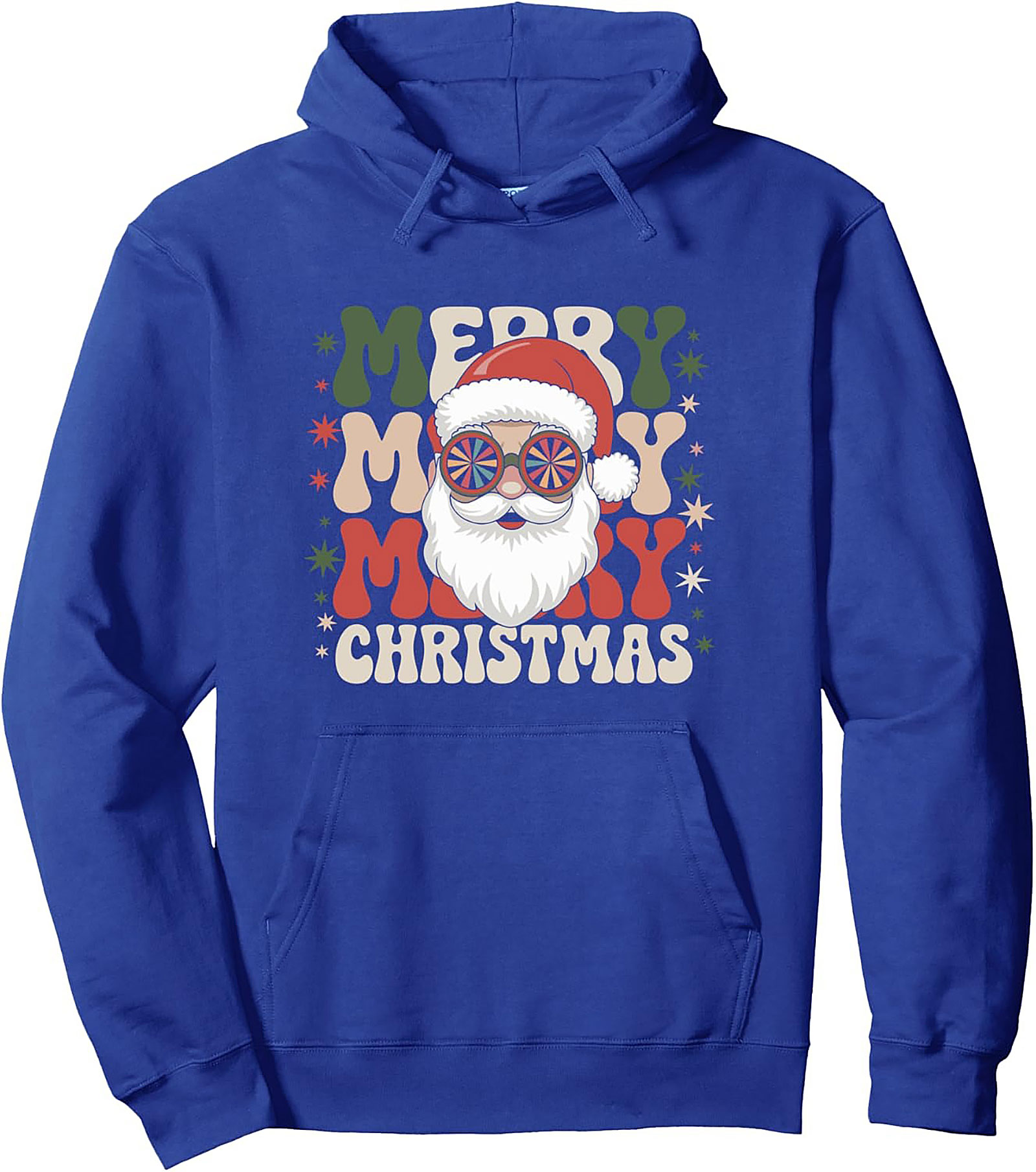 Groovy Santa Pullover Hoodie Retro 70s Christmas Graphic