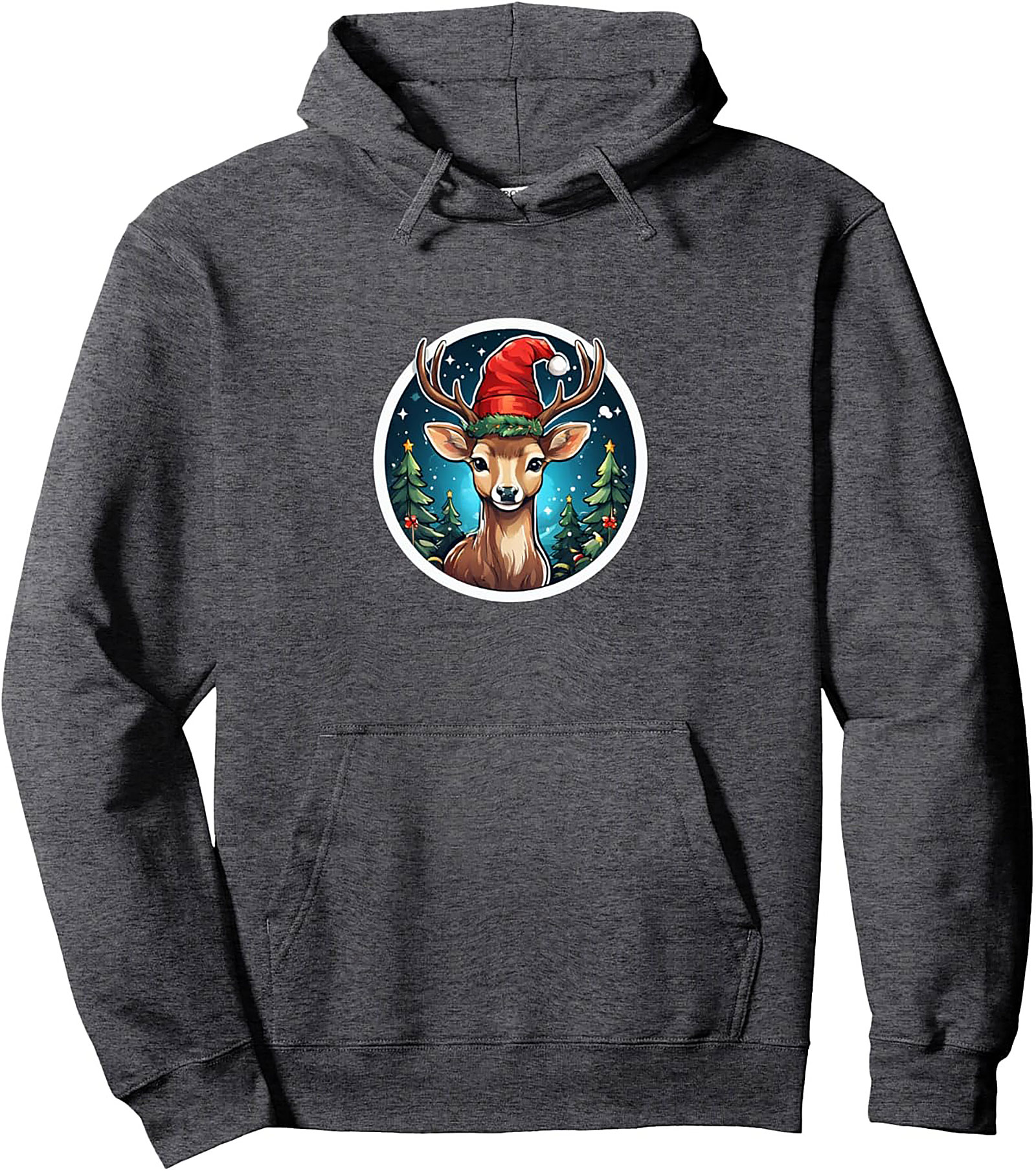 Cozy Festive Reindeer Pullover Hoodie Santa Deer Graphic