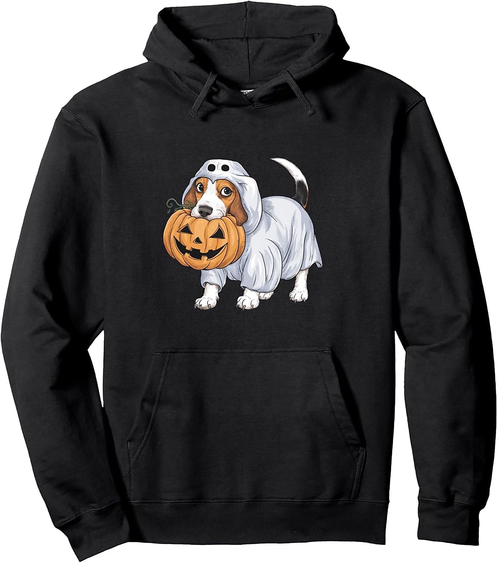 Cute Beagle Puppy Ghost Halloween Pullover Hoodie