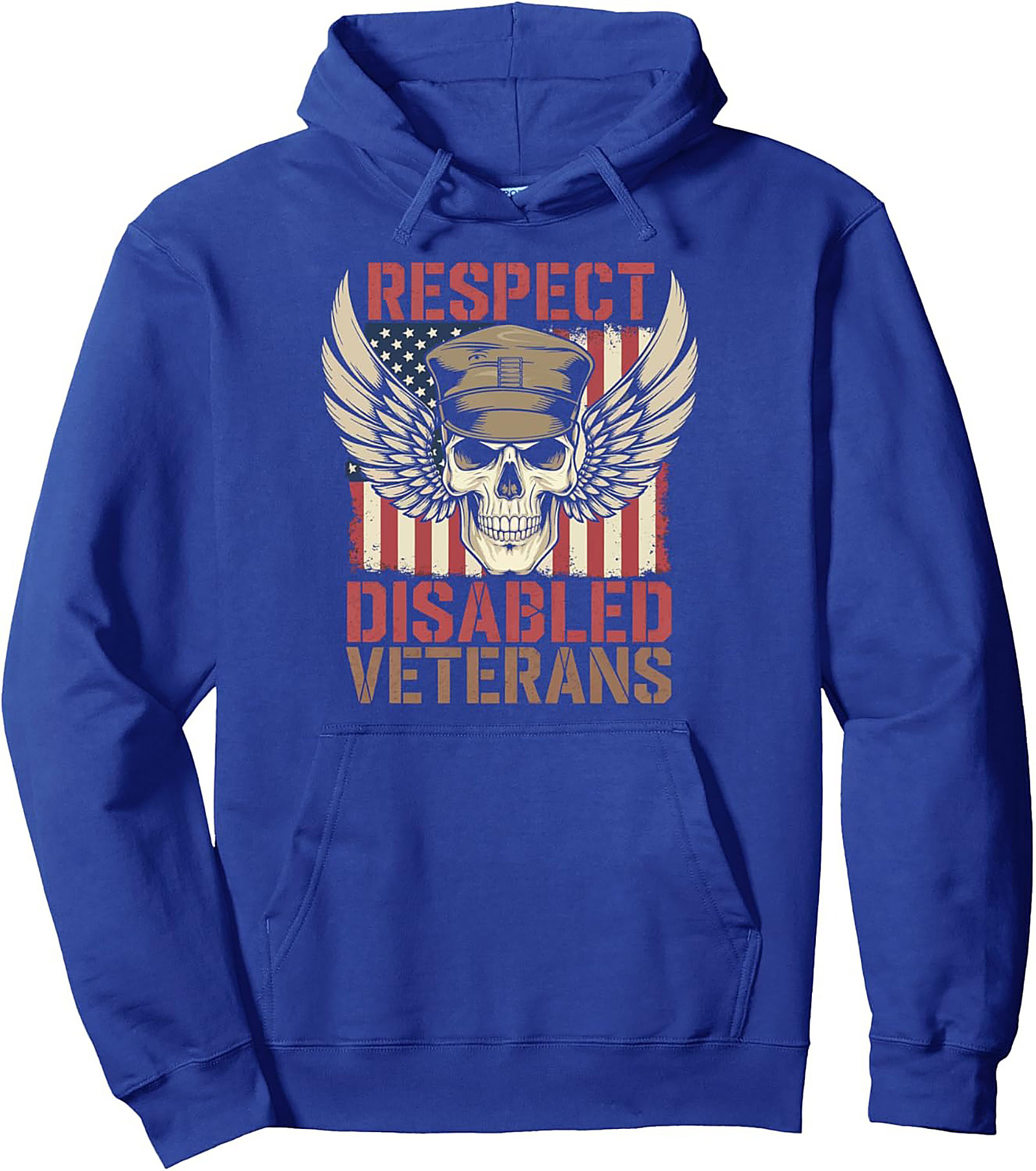 Respect Disabled Veterans Pullover Hoodie | US Flag Graphic