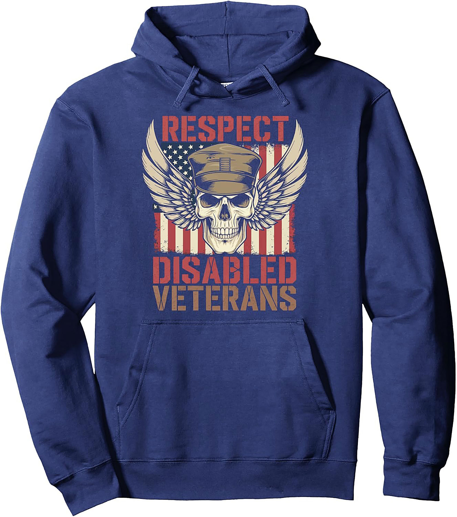 Respect Disabled Veterans Pullover Hoodie | US Flag Graphic