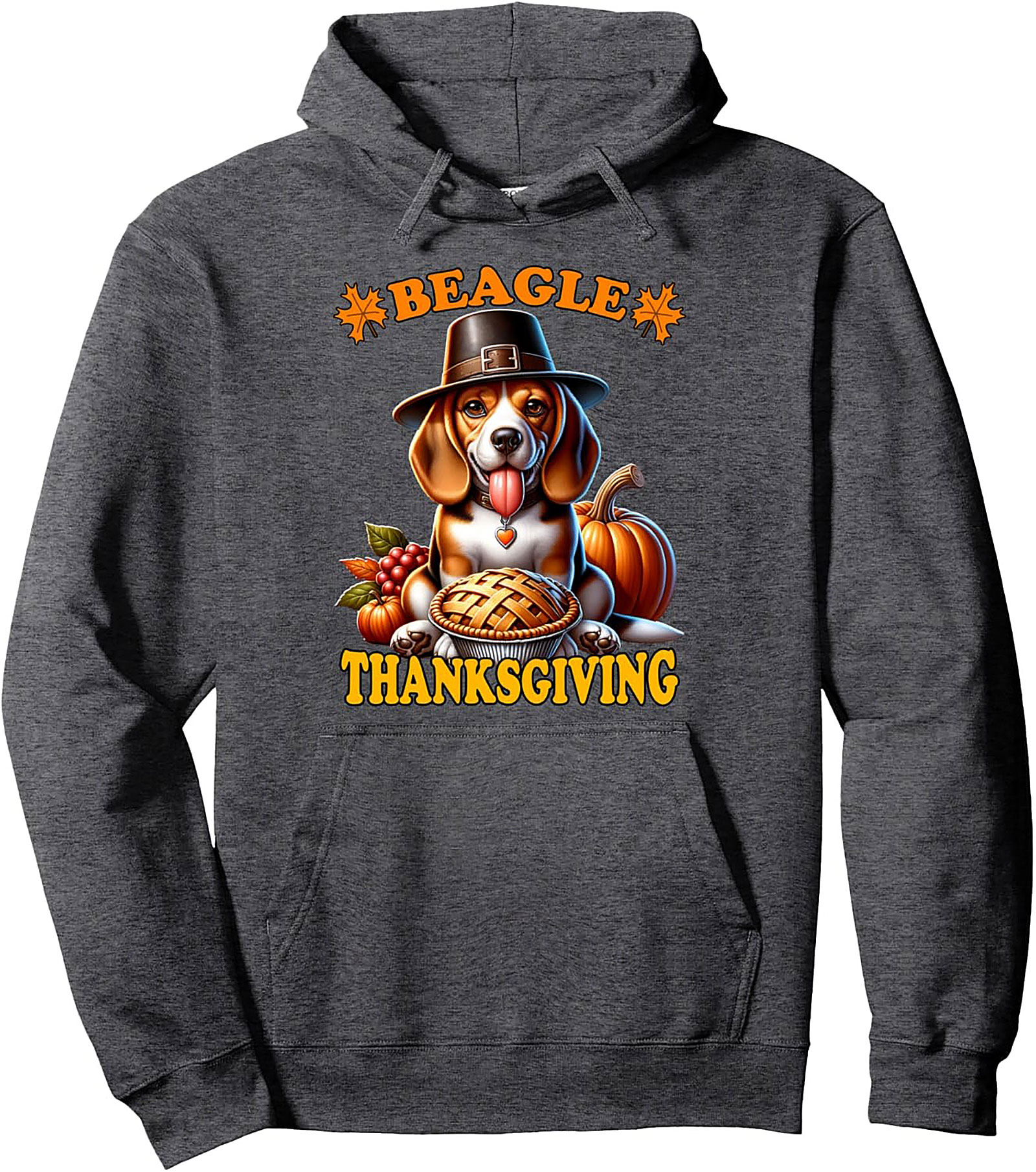 Beagle Thanksgiving Graphic Hoodie | Pilgrim Dog Pie Pullover